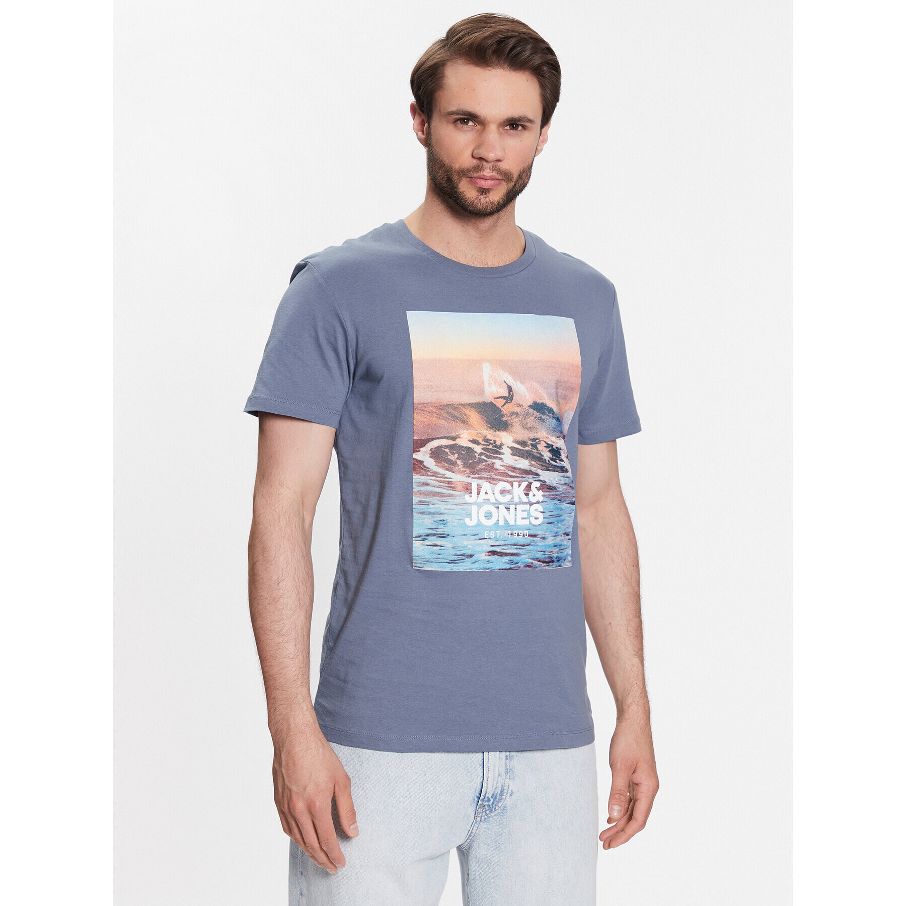 Jack&Jones Тишърт Gem 12221007 Син Regular Fit - Pepit.bg