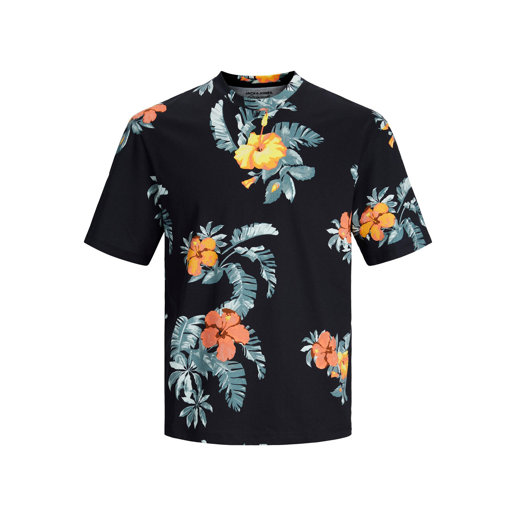 Jack&Jones Тишърт Flores 12227780 Черен Relaxed Fit - Pepit.bg