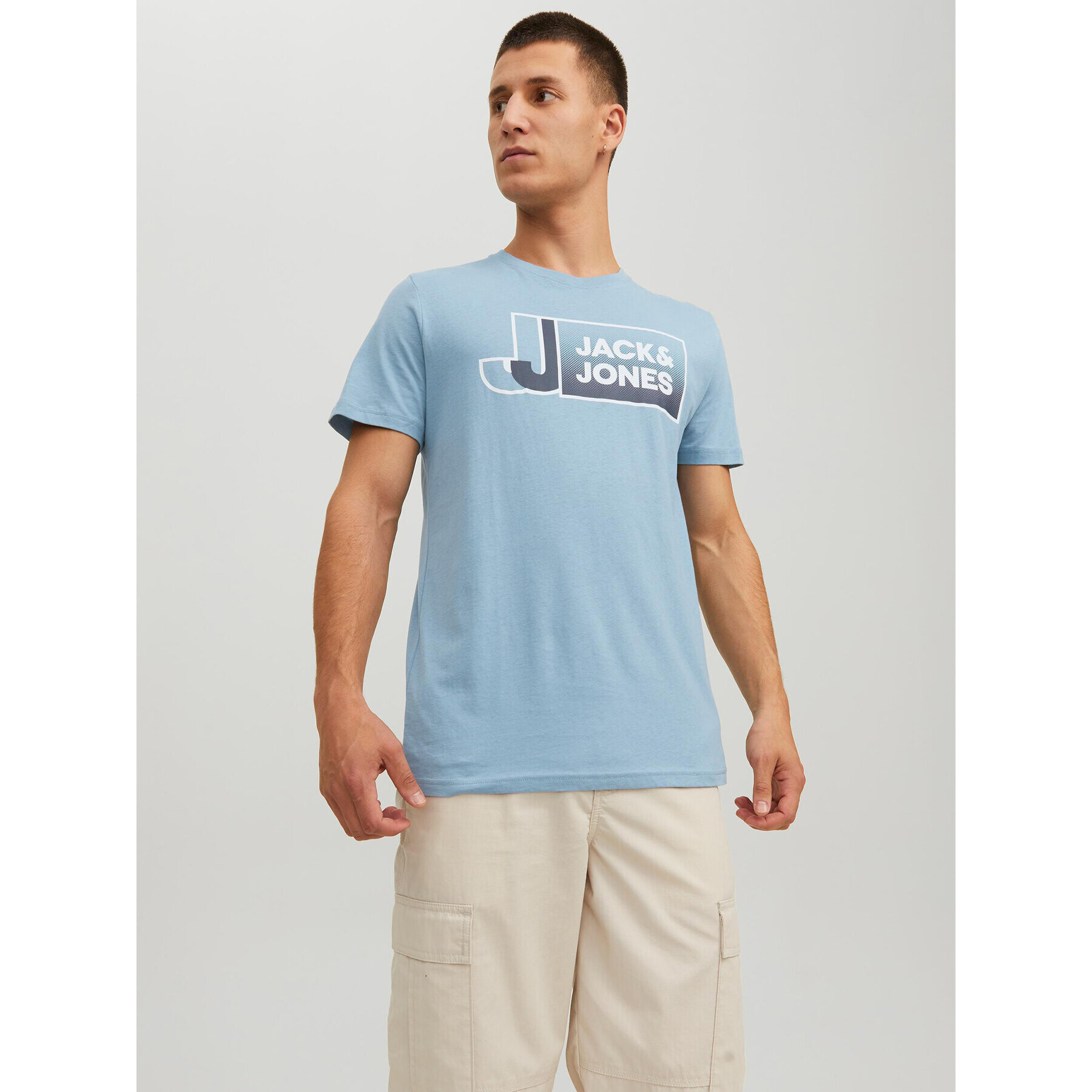 Jack&Jones Тишърт Logan 12228078 Син Standard Fit - Pepit.bg