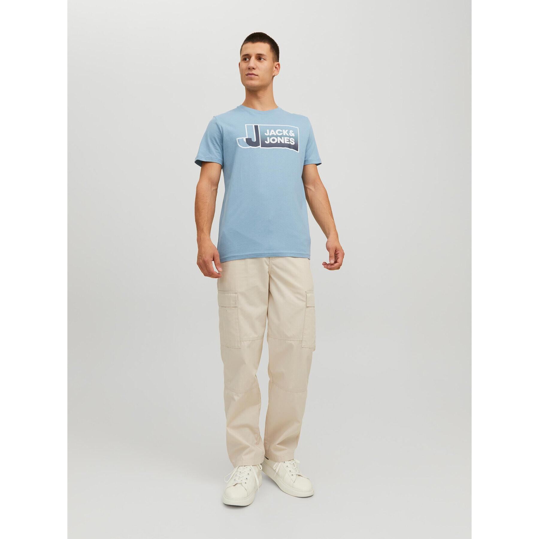Jack&Jones Тишърт Logan 12228078 Син Standard Fit - Pepit.bg
