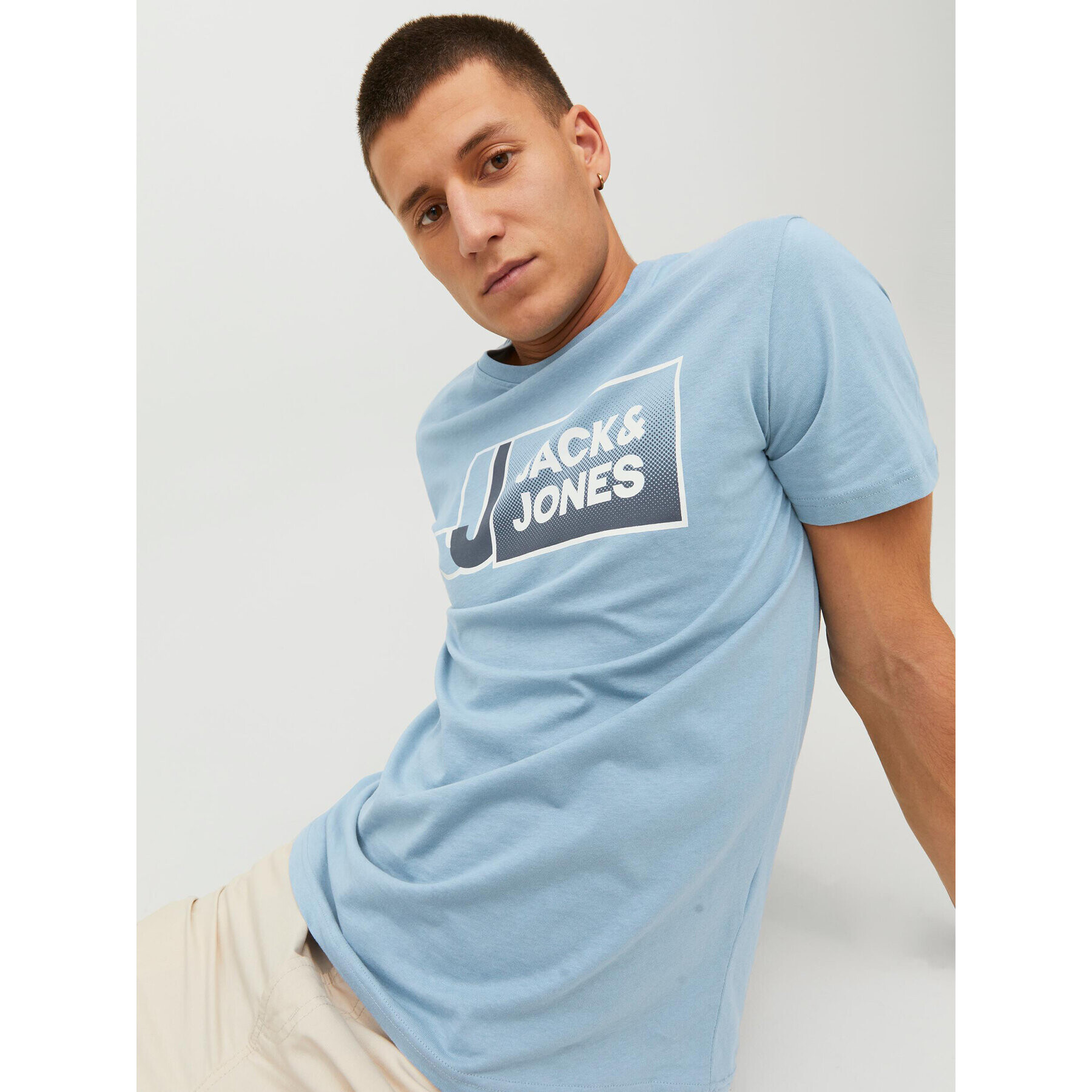 Jack&Jones Тишърт Logan 12228078 Син Standard Fit - Pepit.bg