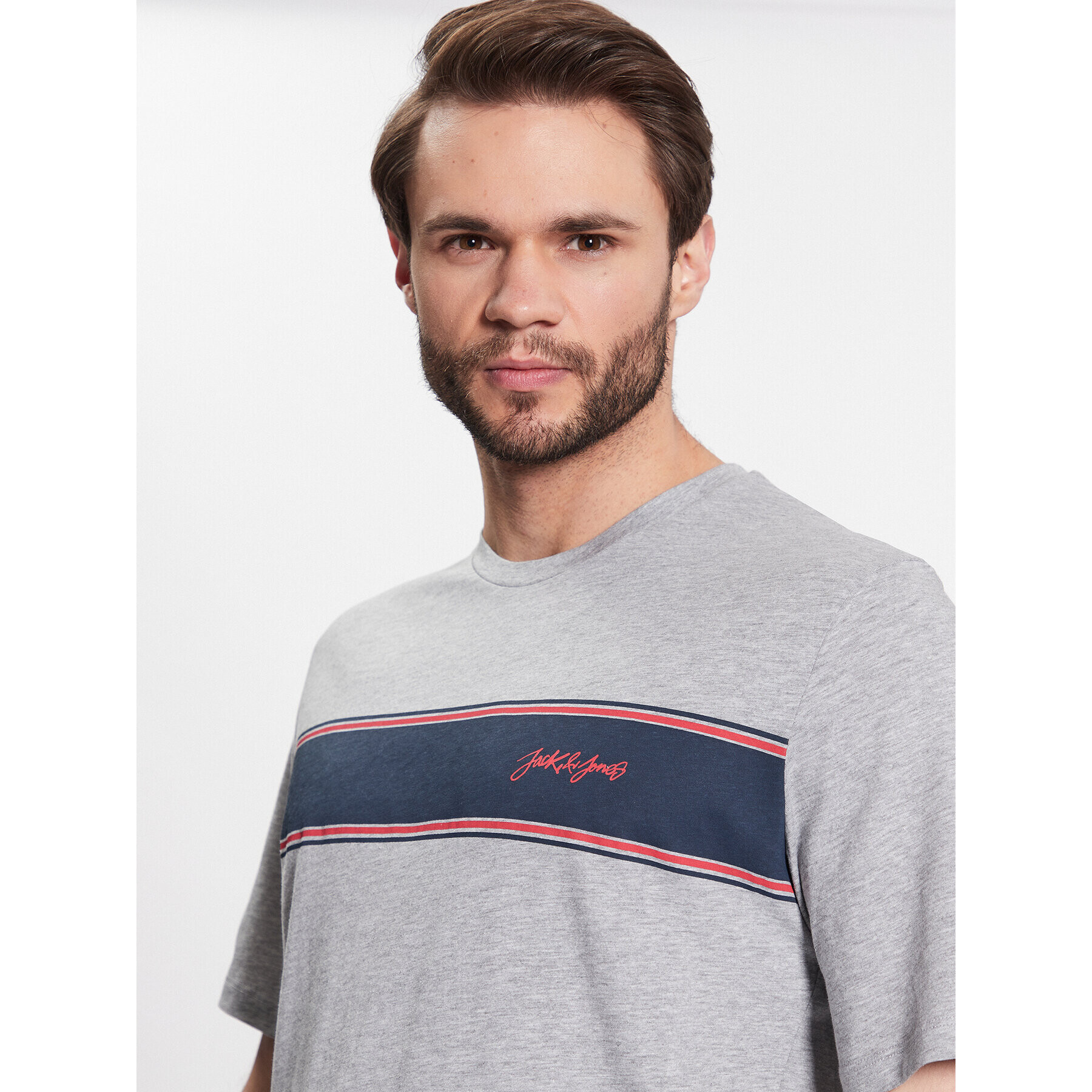 Jack&Jones Тишърт 12232659 Сив Standard Fit - Pepit.bg