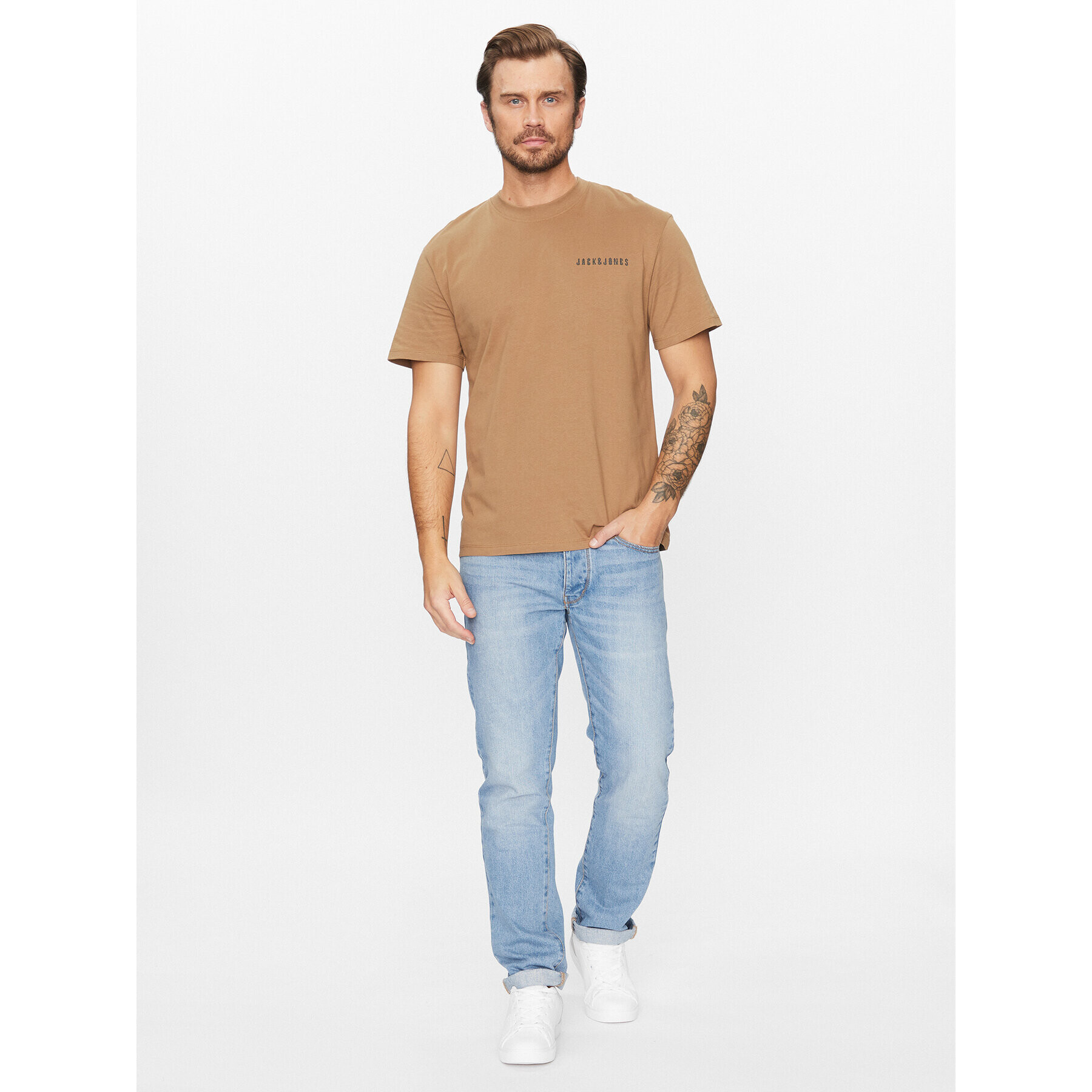 Jack&Jones Тишърт 12235135 Бежов Relaxed Fit - Pepit.bg