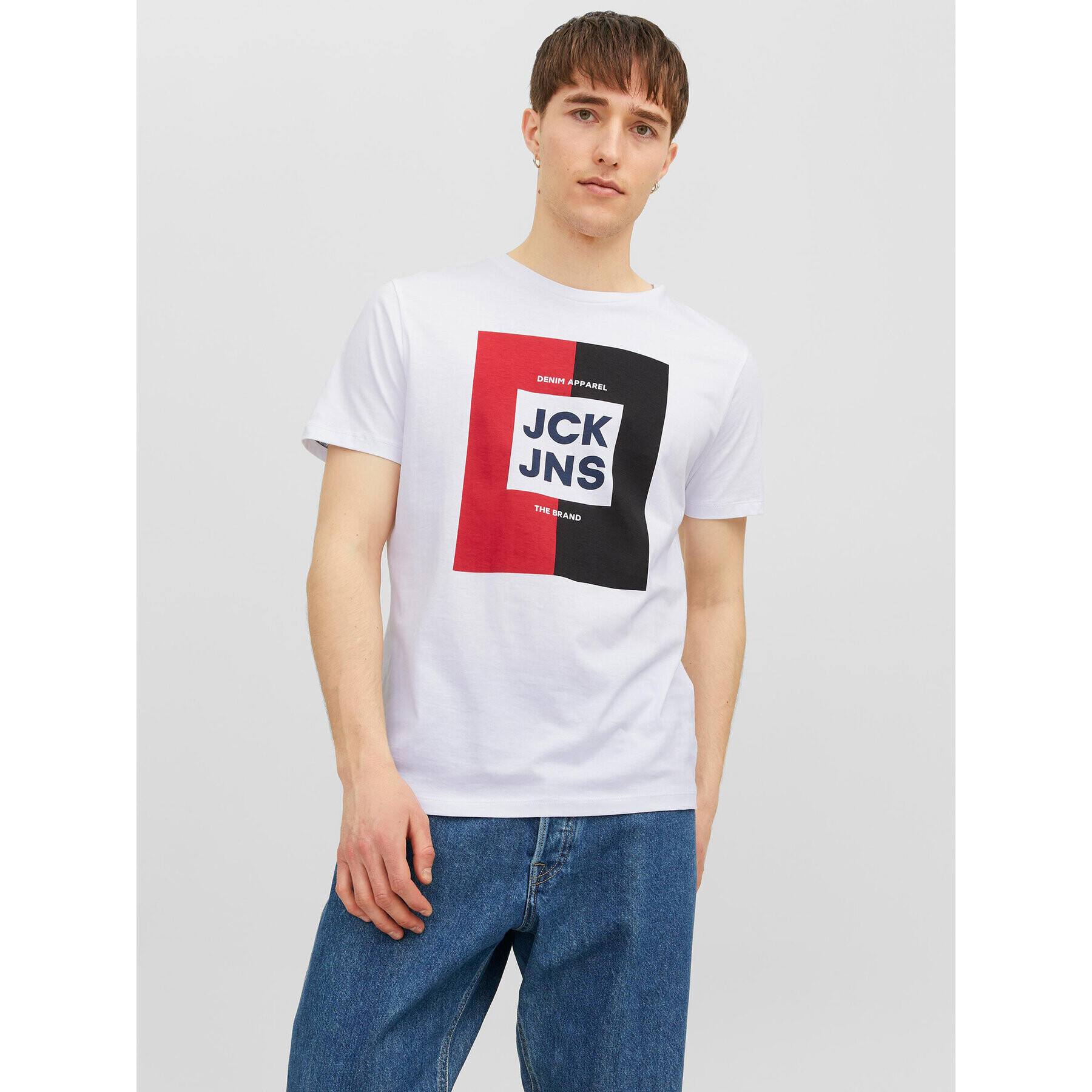Jack&Jones Тишърт 12235179 Бял Regular Fit - Pepit.bg