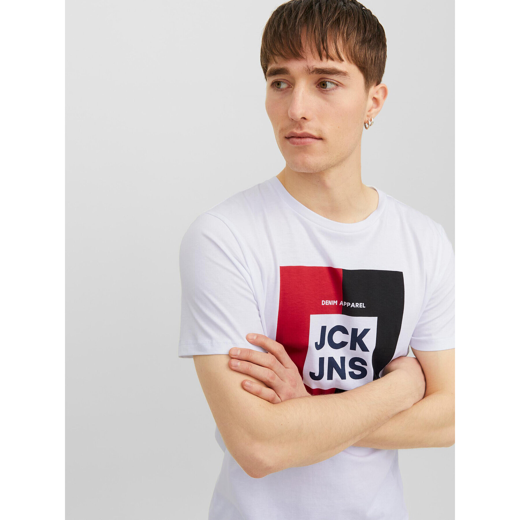 Jack&Jones Тишърт 12235179 Бял Regular Fit - Pepit.bg