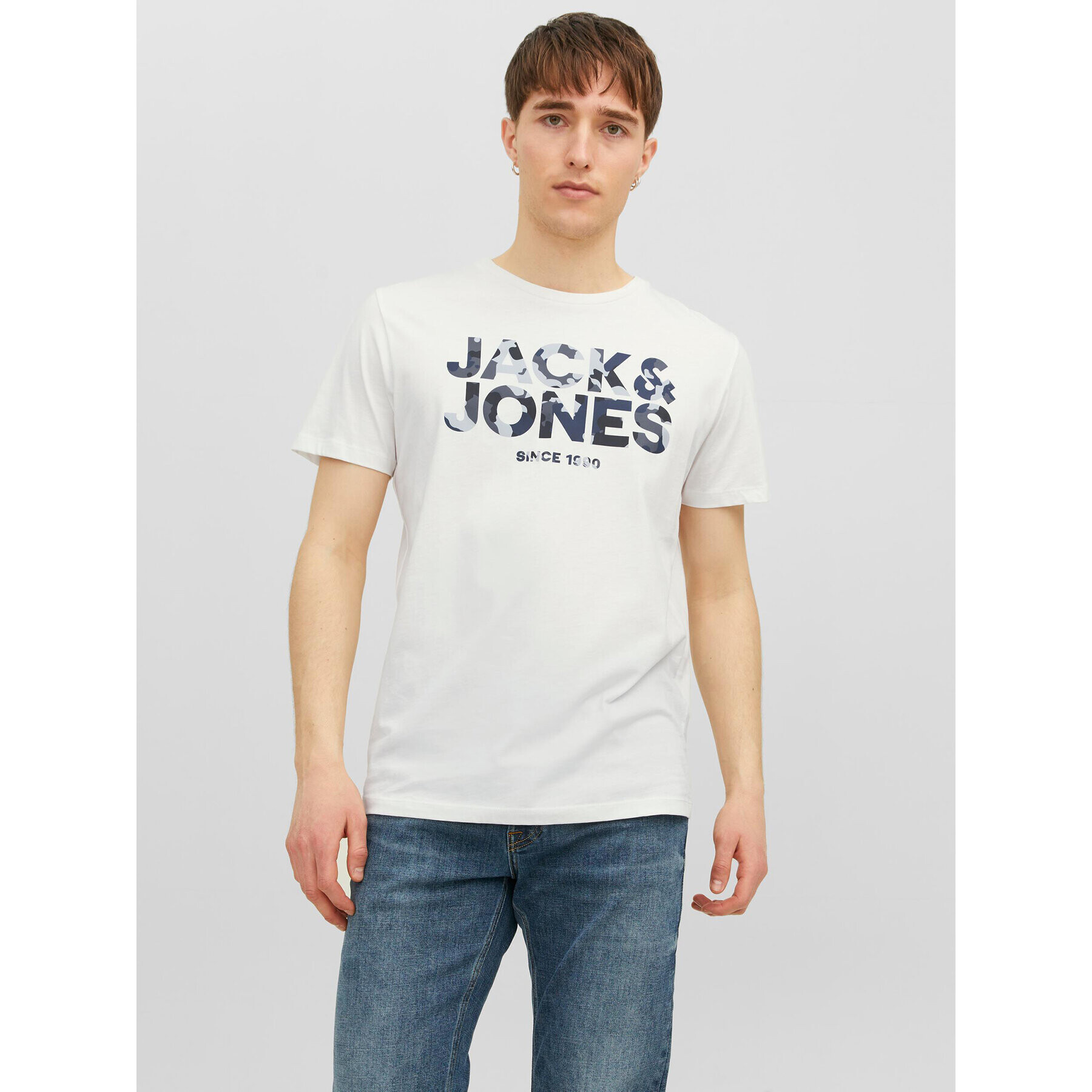 Jack&Jones Тишърт 12235189 Бял Regular Fit - Pepit.bg