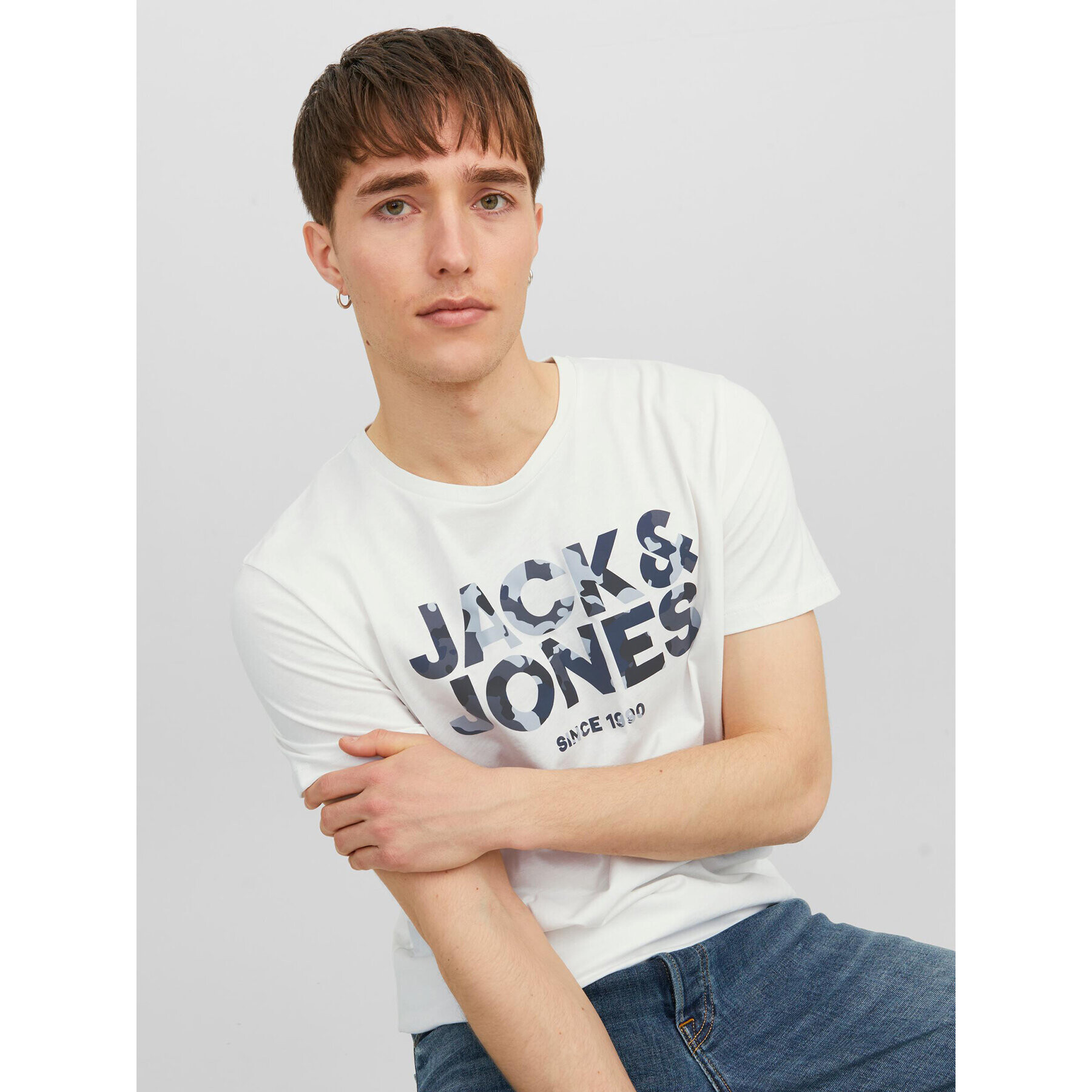 Jack&Jones Тишърт 12235189 Бял Regular Fit - Pepit.bg