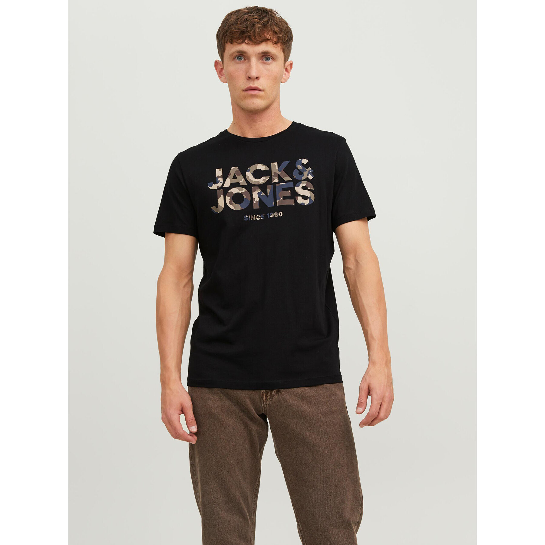 Jack&Jones Тишърт 12235189 Черен Regular Fit - Pepit.bg