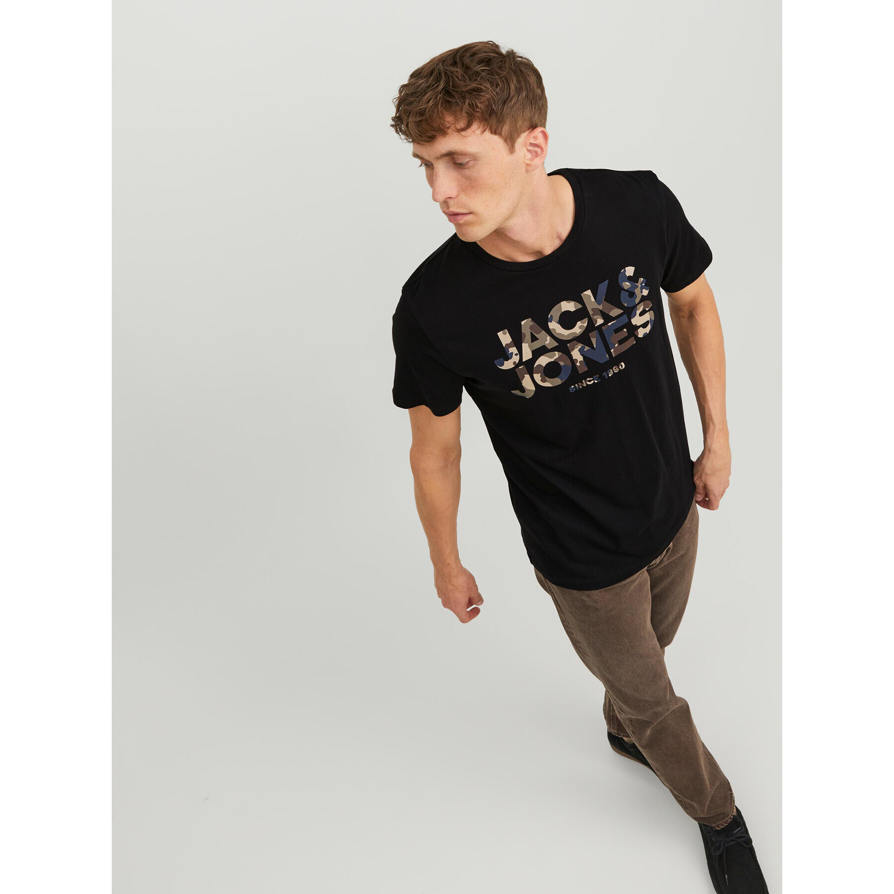 Jack&Jones Тишърт 12235189 Черен Regular Fit - Pepit.bg