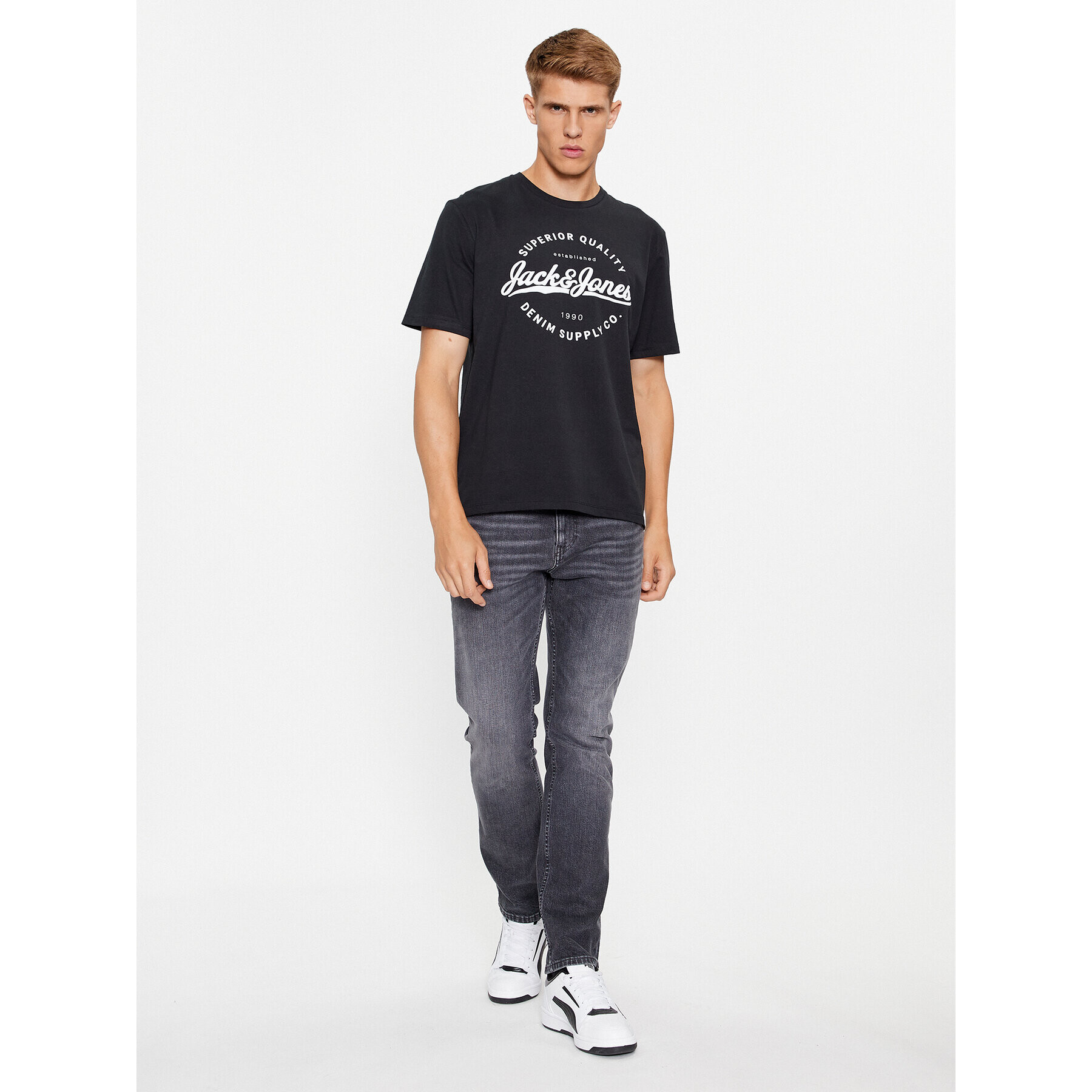 Jack&Jones Тишърт 12236150 Черен Regular Fit - Pepit.bg