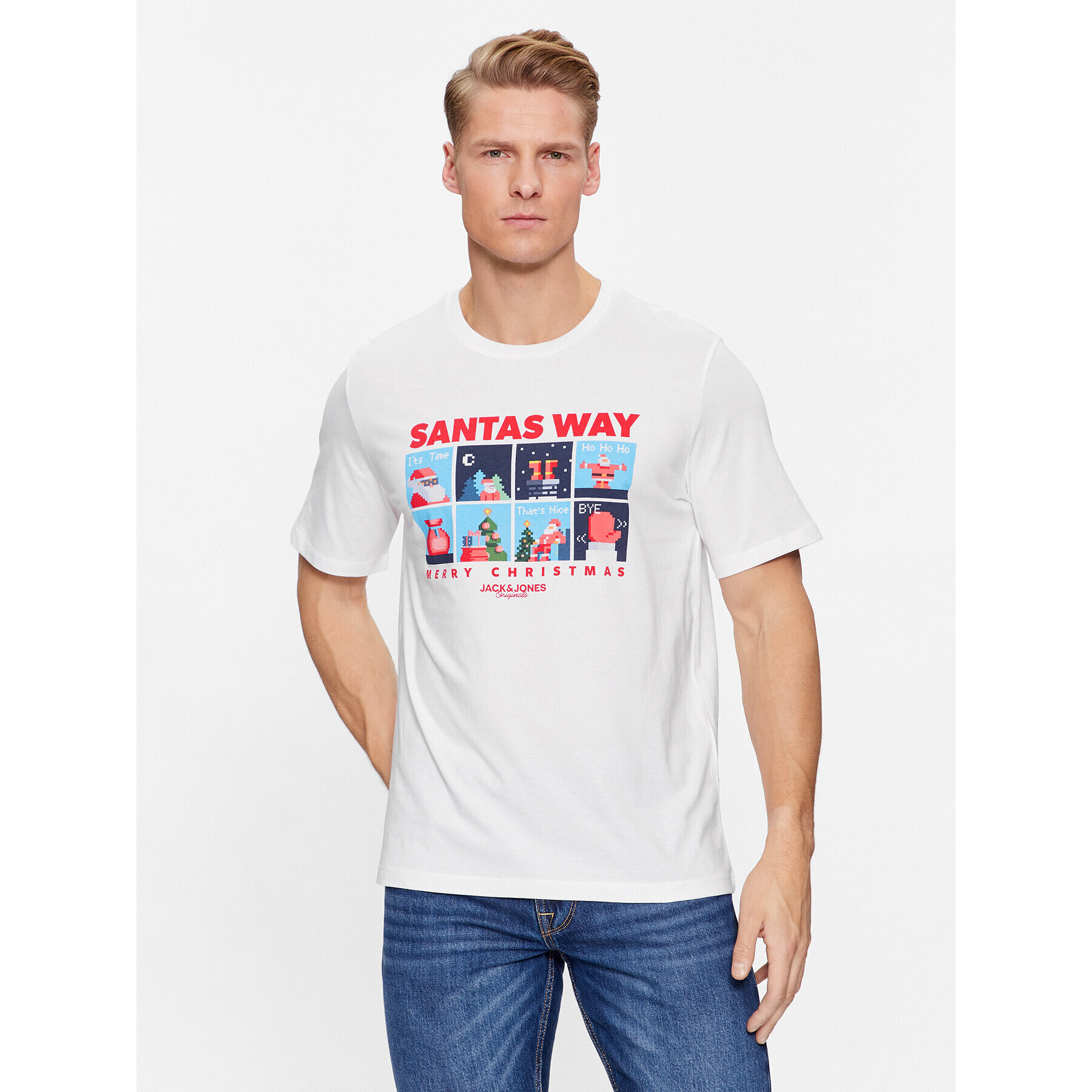 Jack&Jones Тишърт 12246605 Бял Standard Fit - Pepit.bg