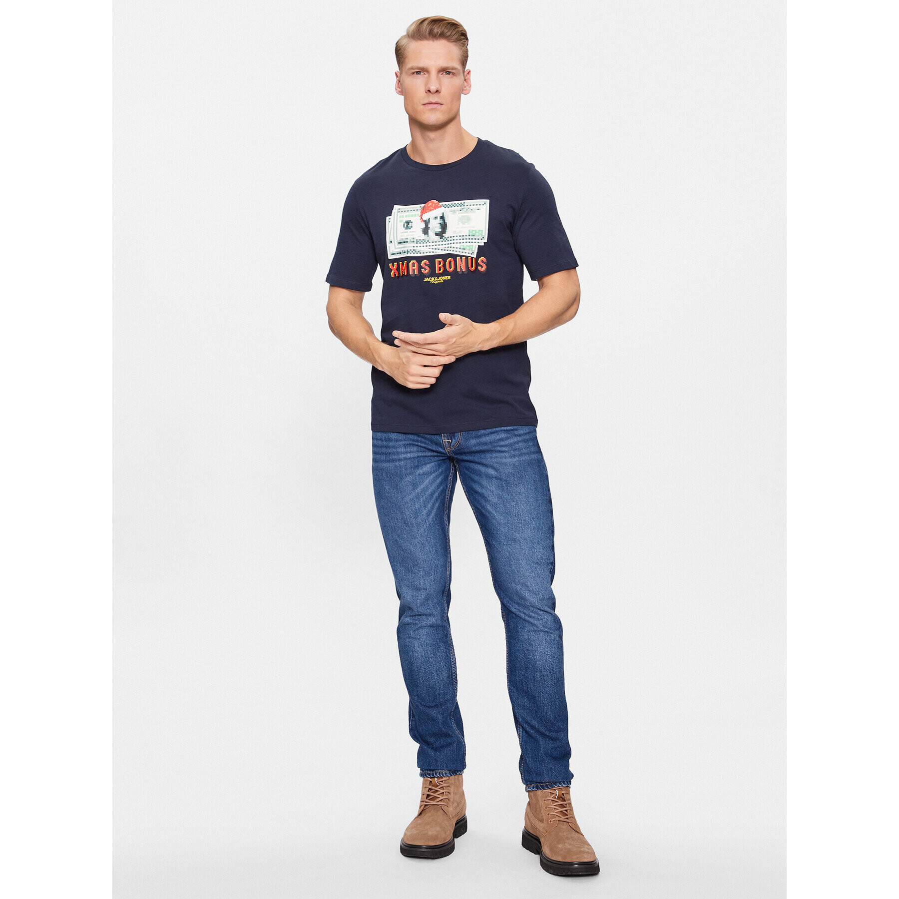Jack&Jones Тишърт 12246605 Тъмносин Standard Fit - Pepit.bg