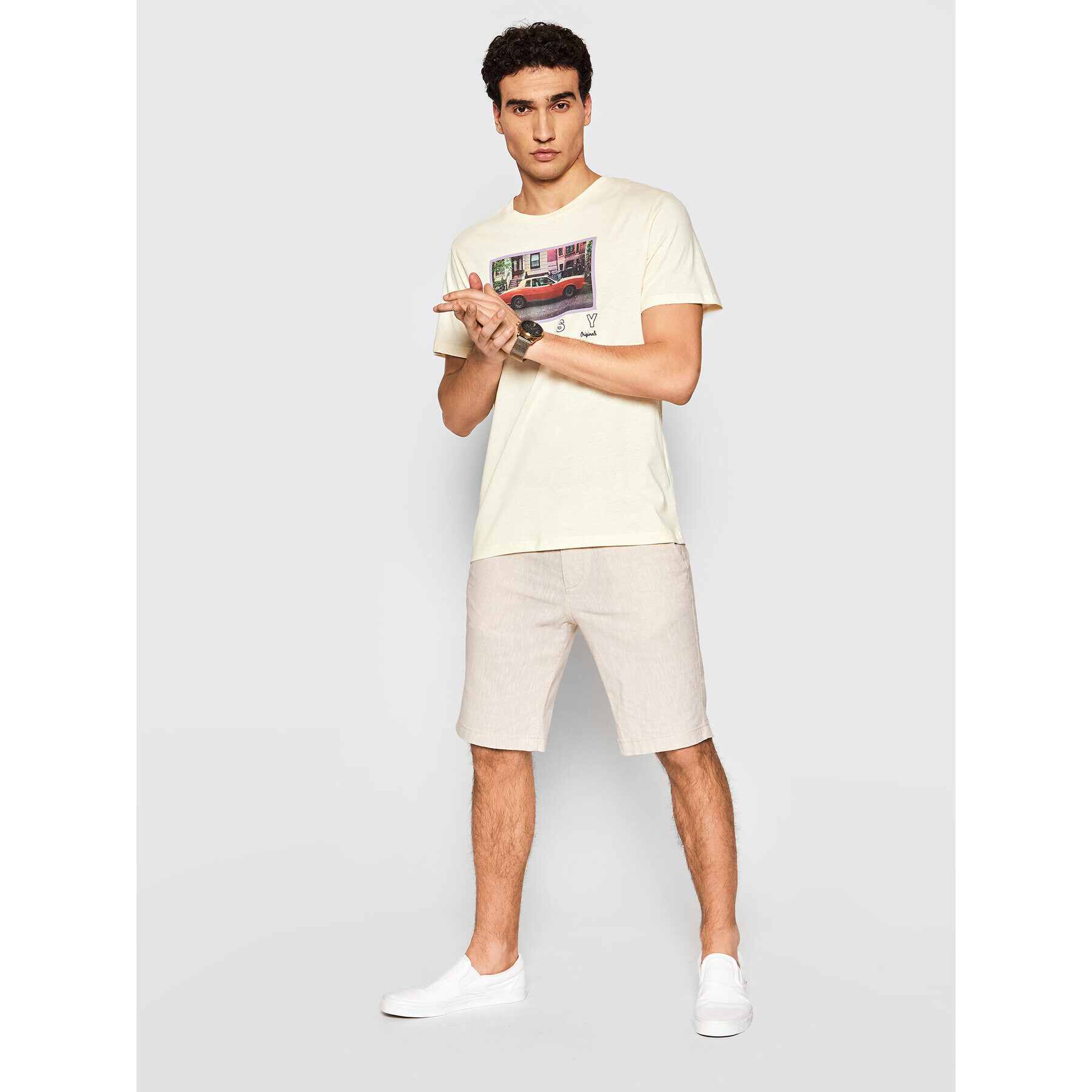 Jack&Jones Тишърт Allround 12185706 Жълт Regular Fit - Pepit.bg