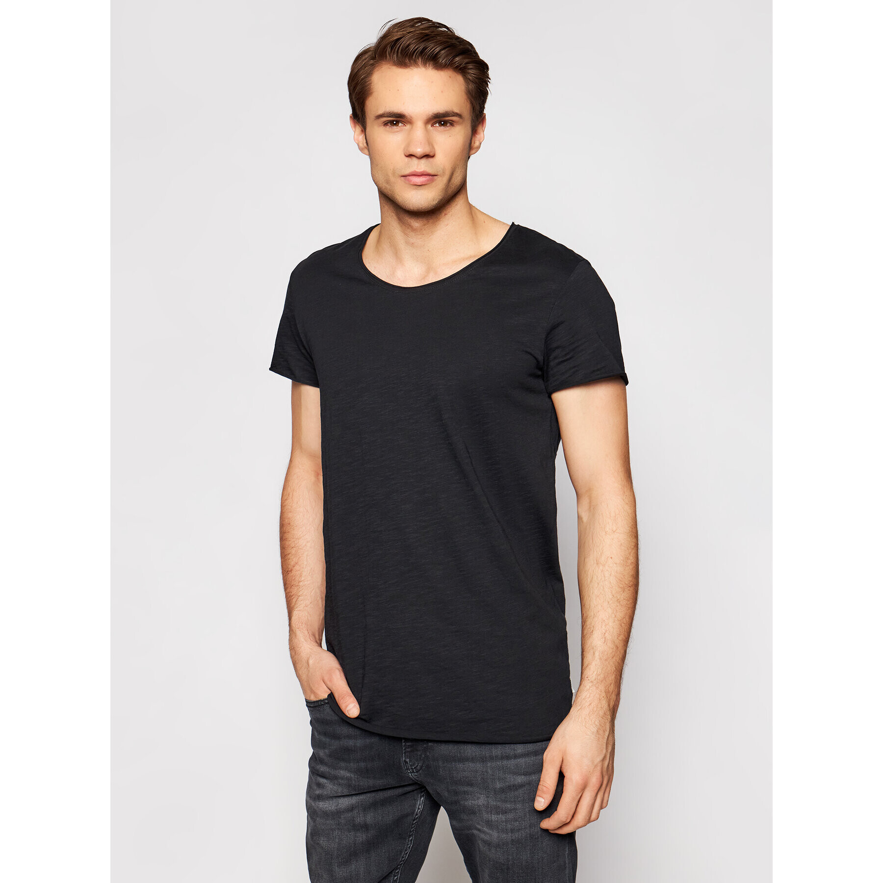 Jack&Jones Тишърт Bas 12136679 Черен Regular Fit - Pepit.bg