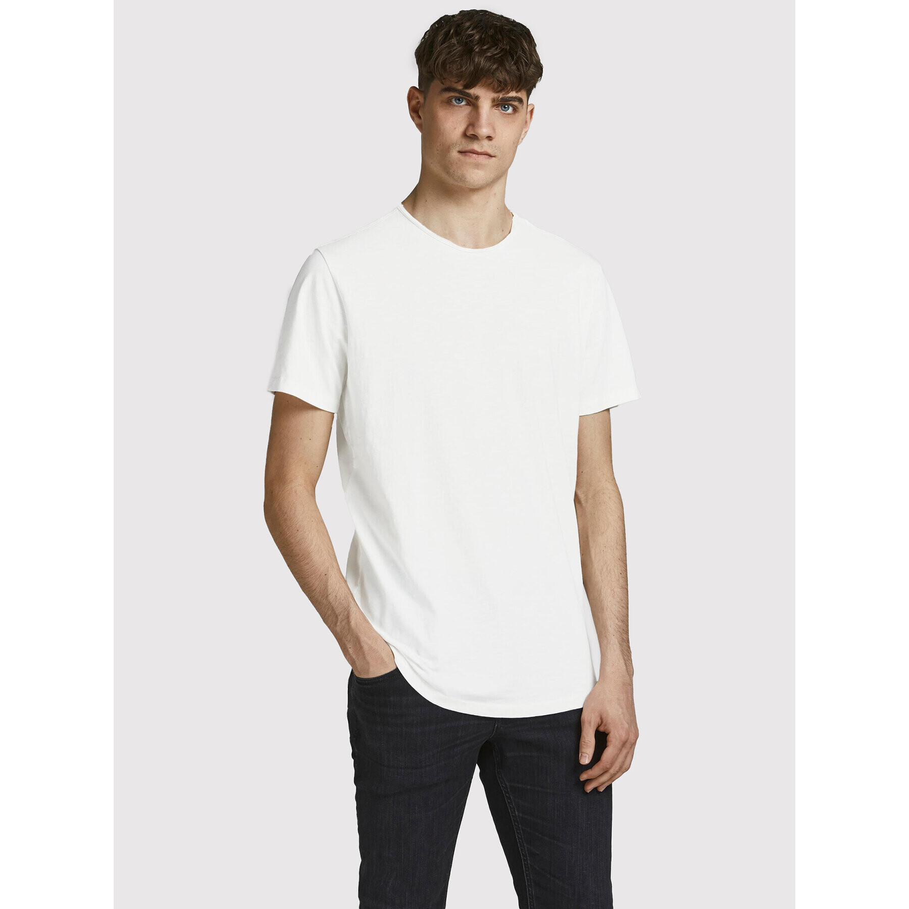 Jack&Jones Тишърт Basher 12182498 Бял Regular Fit - Pepit.bg