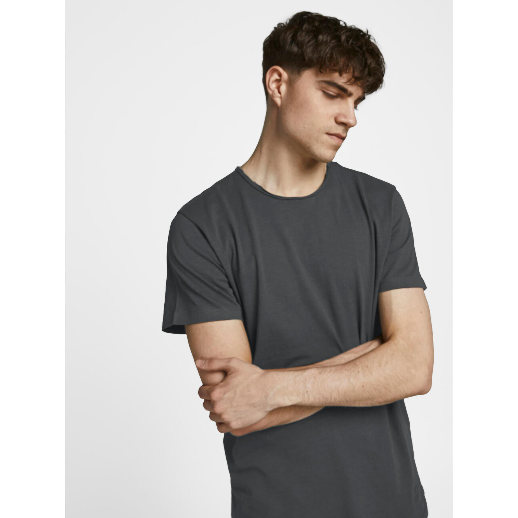 Jack&Jones Тишърт Basher 12182498 Сив Regular Fit - Pepit.bg