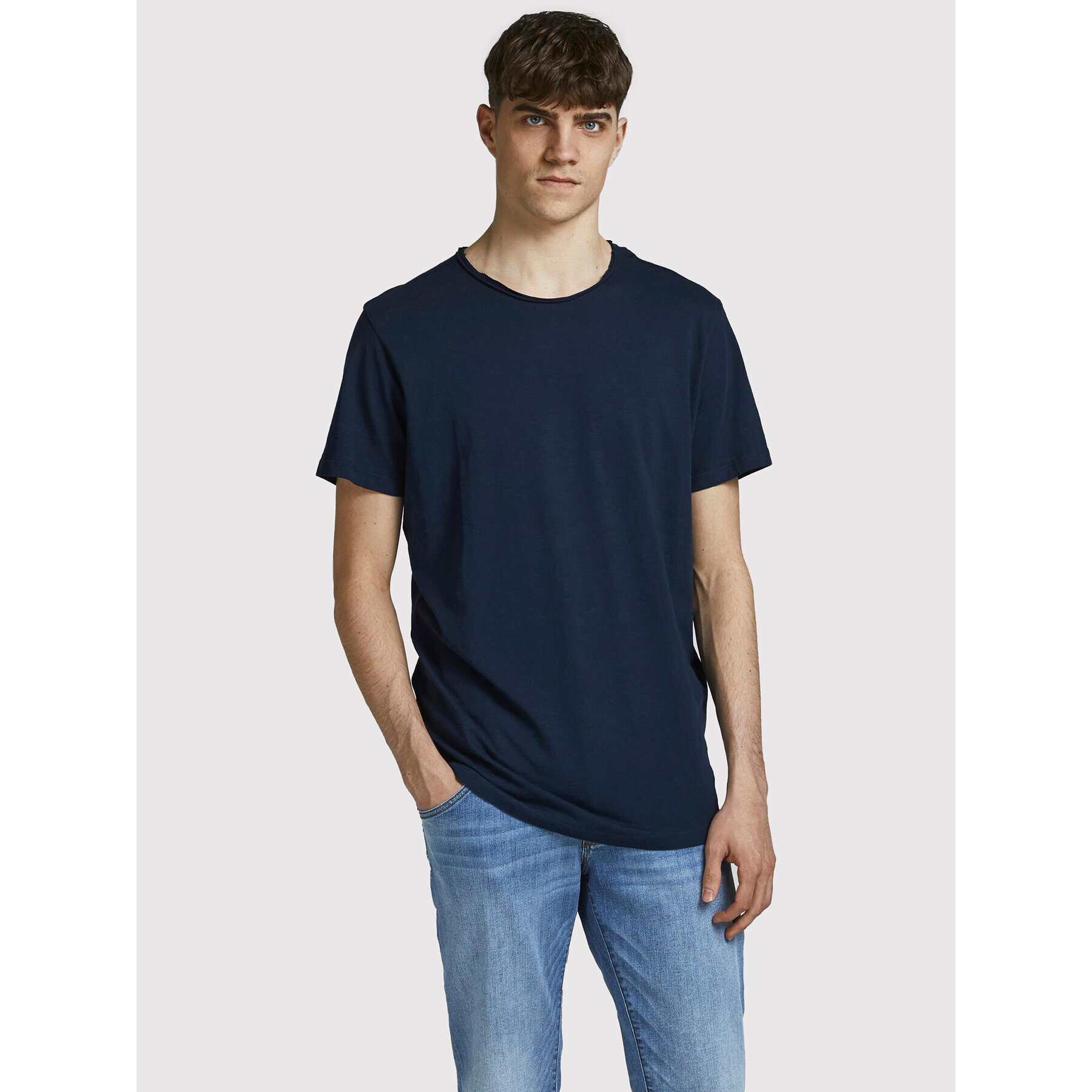 Jack&Jones Тишърт Basher 12182498 Тъмносин Regular Fit - Pepit.bg