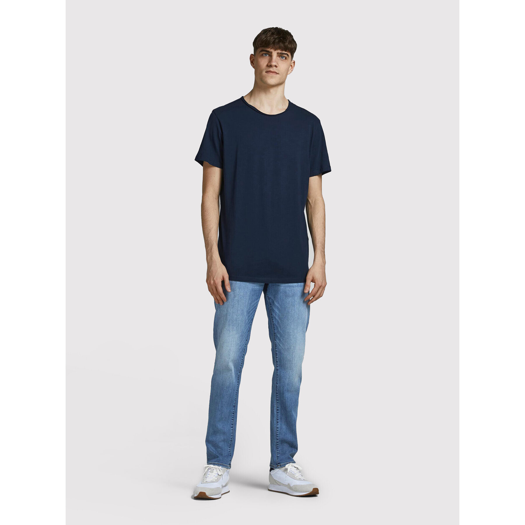 Jack&Jones Тишърт Basher 12182498 Тъмносин Regular Fit - Pepit.bg