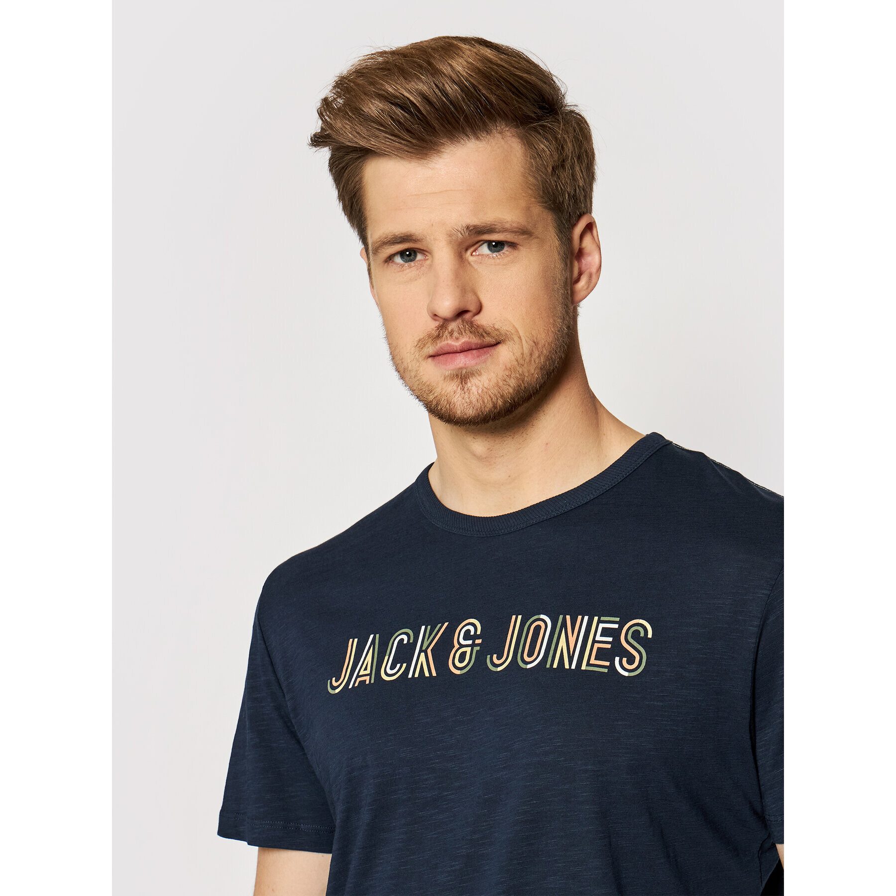 Jack&Jones Тишърт Beachs 12191168 Тъмносин Regular Fit - Pepit.bg