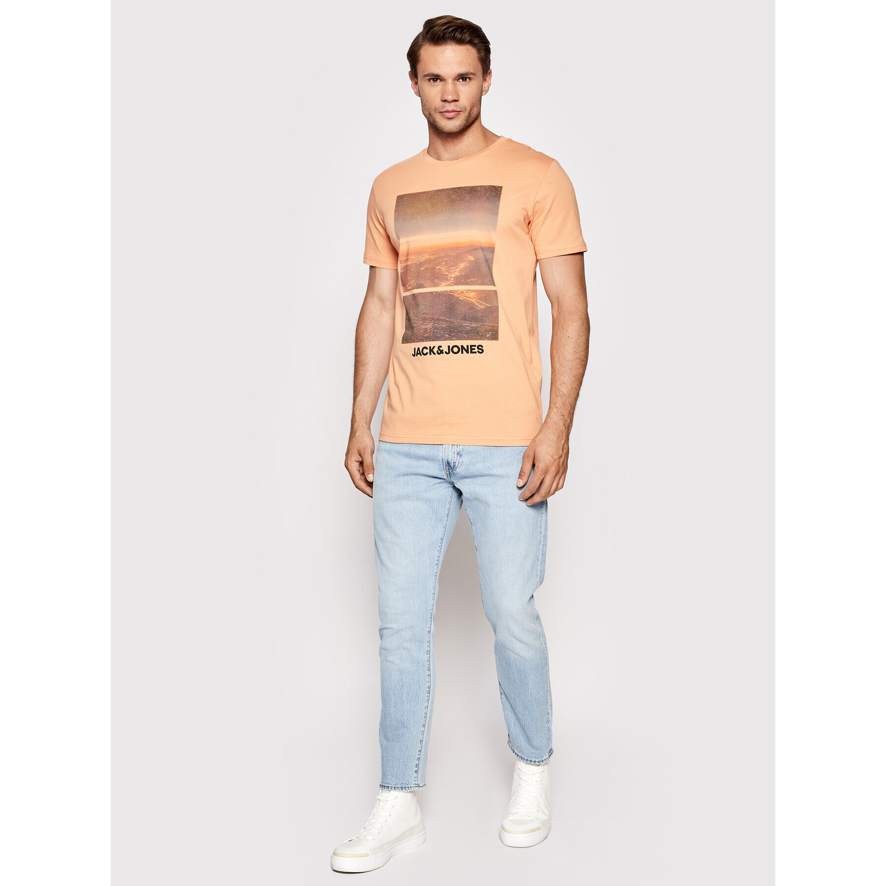 Jack&Jones Тишърт Billboard 12200416 Оранжев Regular Fit - Pepit.bg