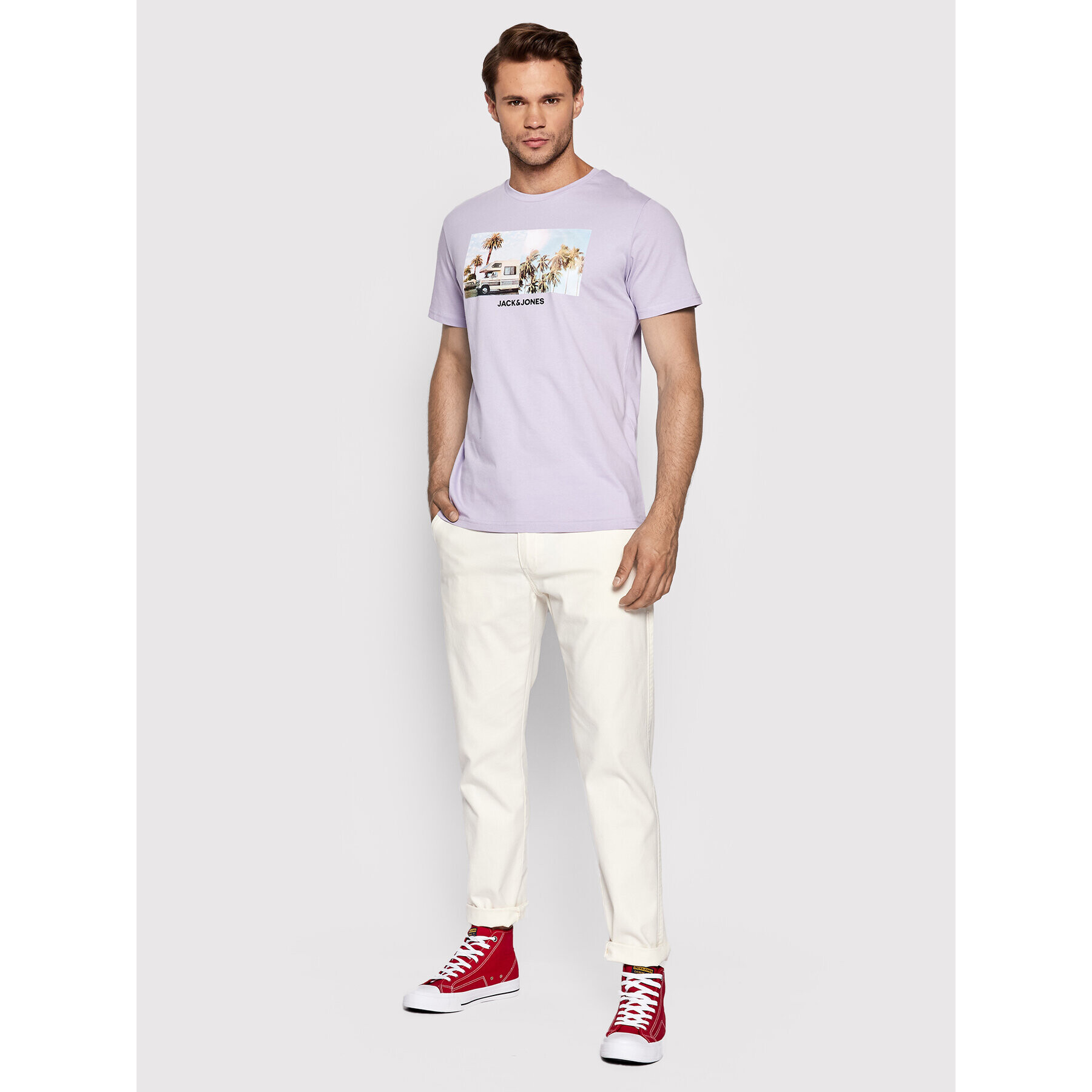 Jack&Jones Тишърт Billboard 12200416 Виолетов Regular Fit - Pepit.bg