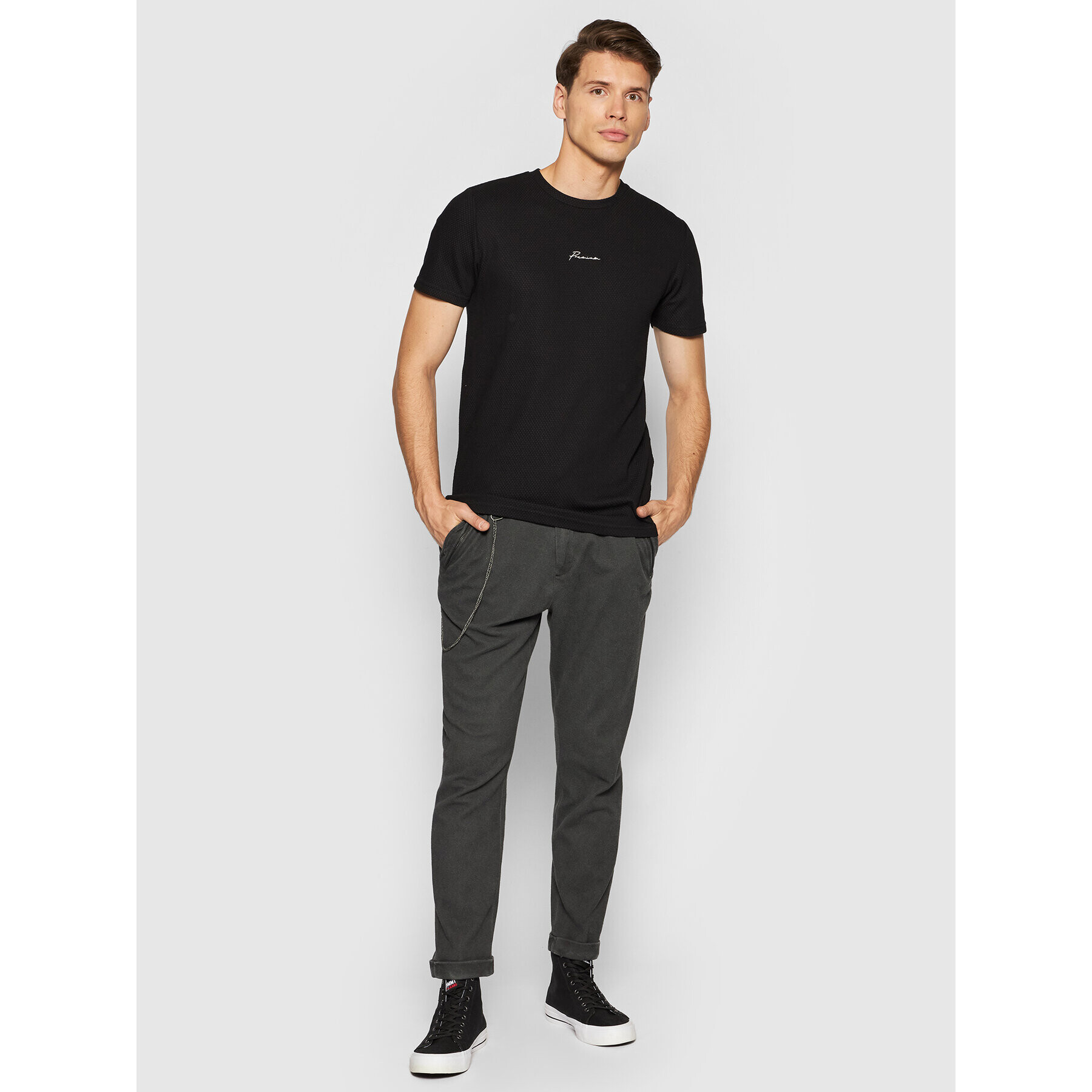 Jack&Jones PREMIUM Тишърт Blafranco 12175825 Черен Regular Fit - Pepit.bg