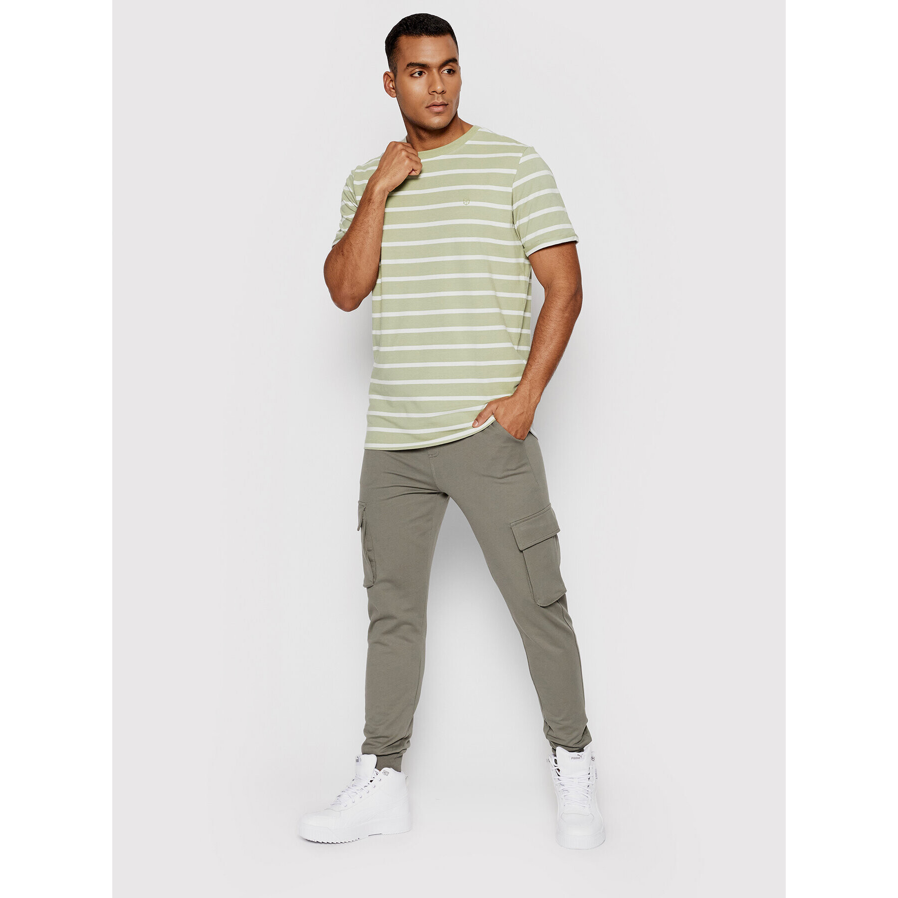 Jack&Jones Тишърт Blalogo Spring 12197322 Зелен Regular Fit - Pepit.bg