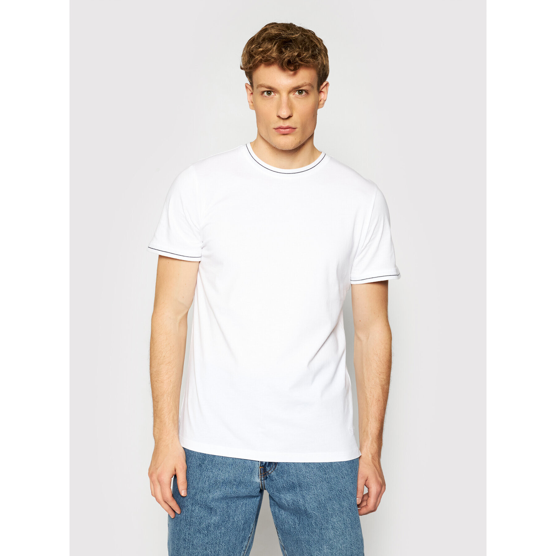 Jack&Jones PREMIUM Тишърт Blalucas 12184760 Бял Regular Fit - Pepit.bg