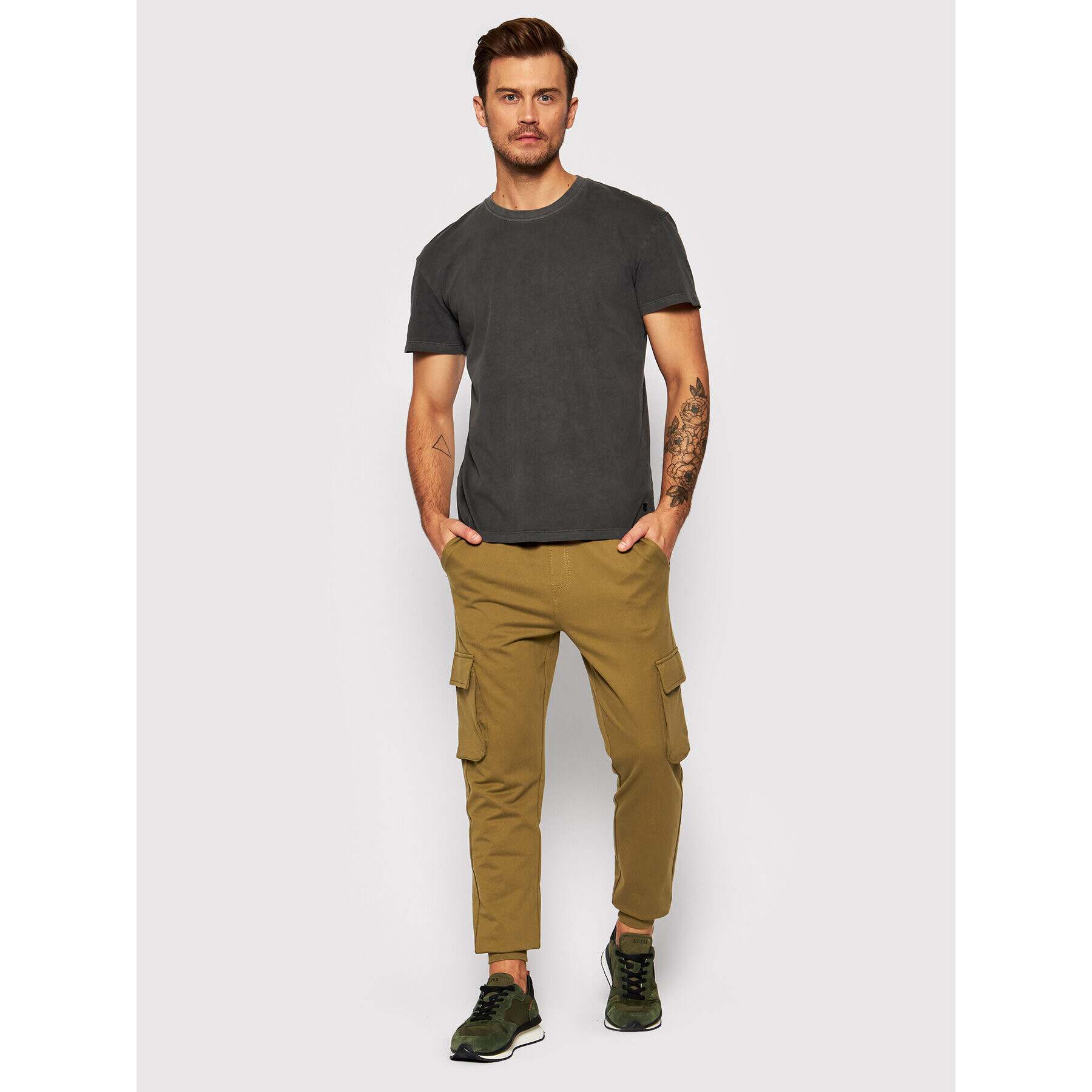 Jack&Jones PREMIUM Тишърт Blarhett 12191022 Сив Relaxed Fit - Pepit.bg