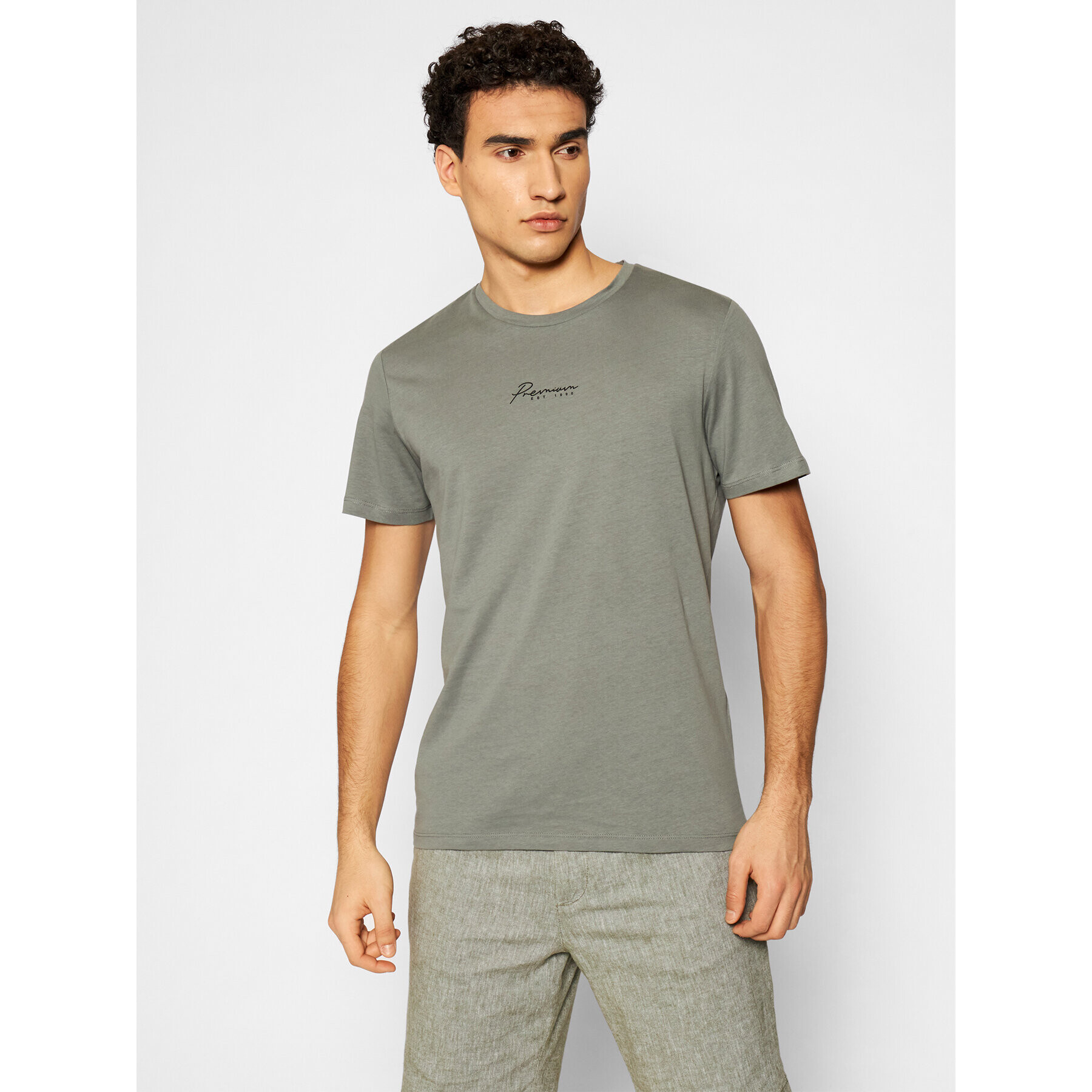 Jack&Jones PREMIUM Тишърт Blaster 12191687 Зелен Regular Fit - Pepit.bg