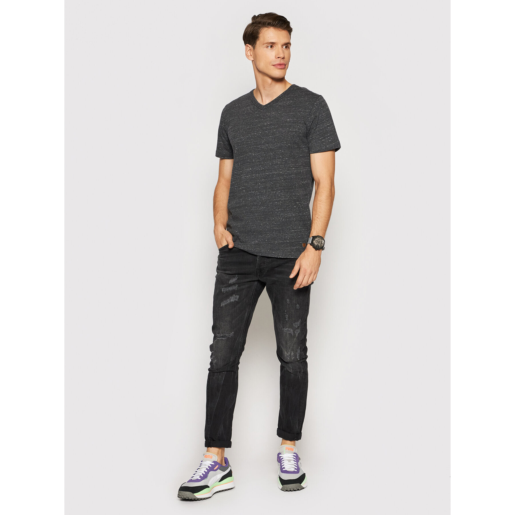 Jack&Jones PREMIUM Тишърт Blubowery 12194108 Сив Regular Fit - Pepit.bg