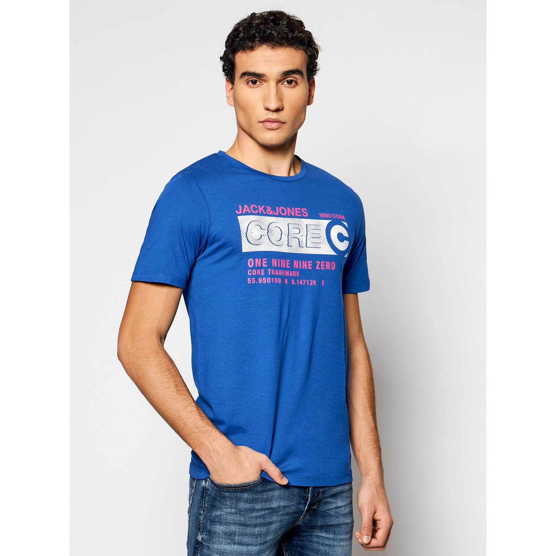 Jack&Jones Тишърт Booster 12191087 Син Slim Fit - Pepit.bg