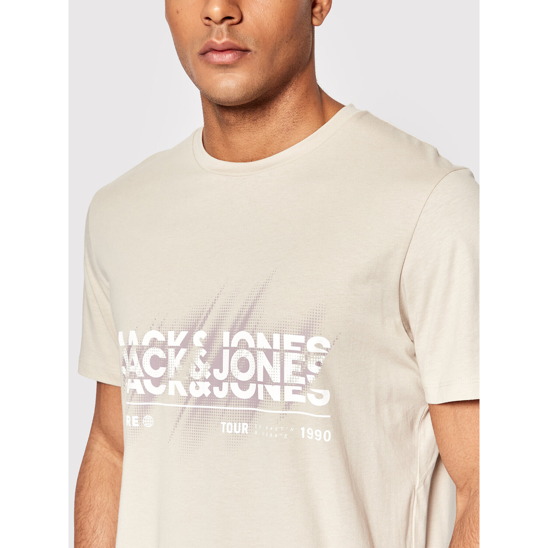 Jack&Jones Тишърт Booster 12209209 Бежов Regular Fit - Pepit.bg