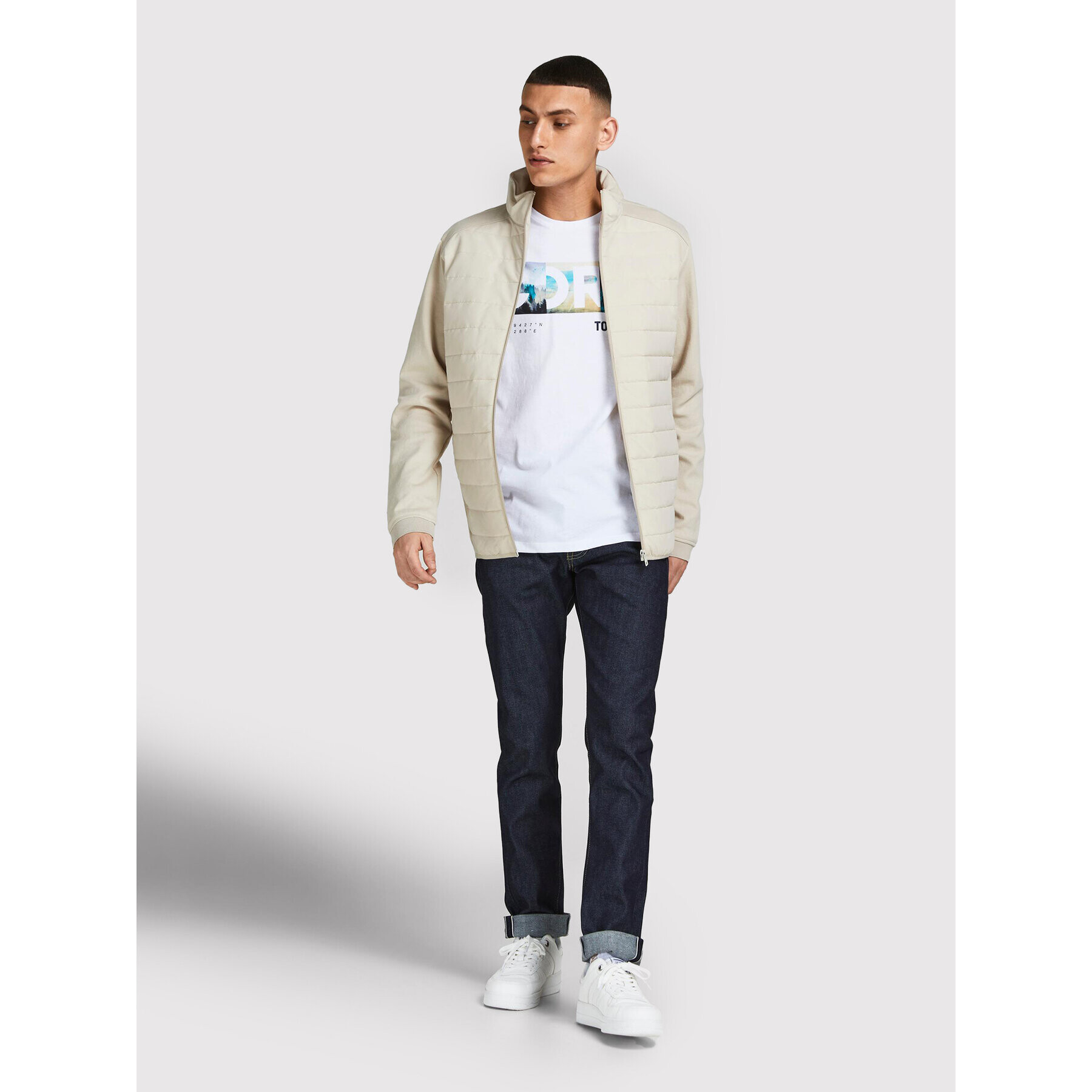 Jack&Jones Тишърт Booster 12209209 Бял Regular Fit - Pepit.bg