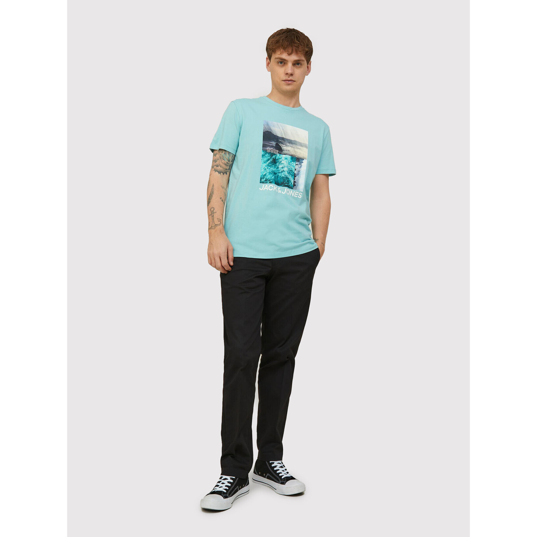 Jack&Jones Тишърт Booster 12209209 Син Regular Fit - Pepit.bg