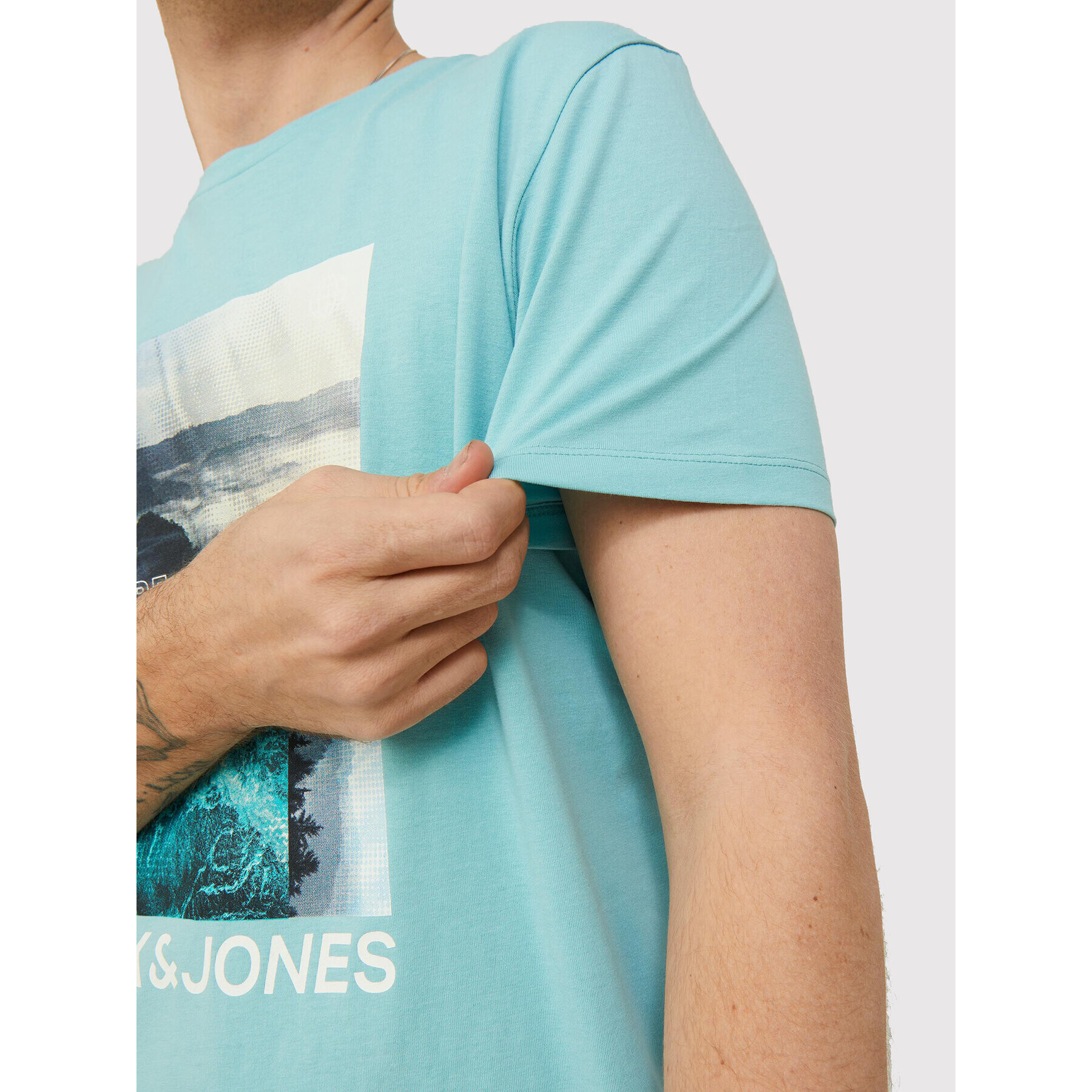 Jack&Jones Тишърт Booster 12209209 Син Regular Fit - Pepit.bg