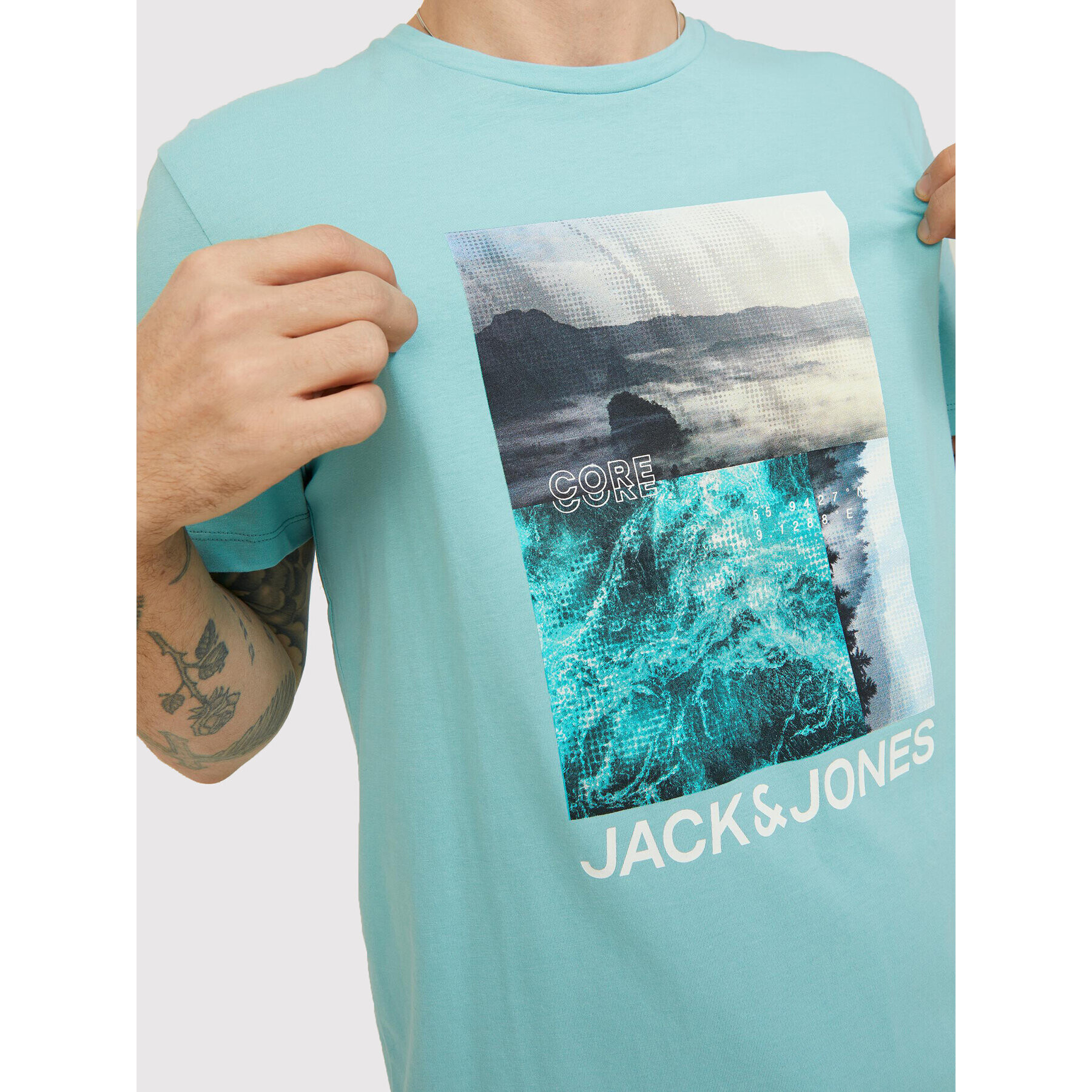 Jack&Jones Тишърт Booster 12209209 Син Regular Fit - Pepit.bg