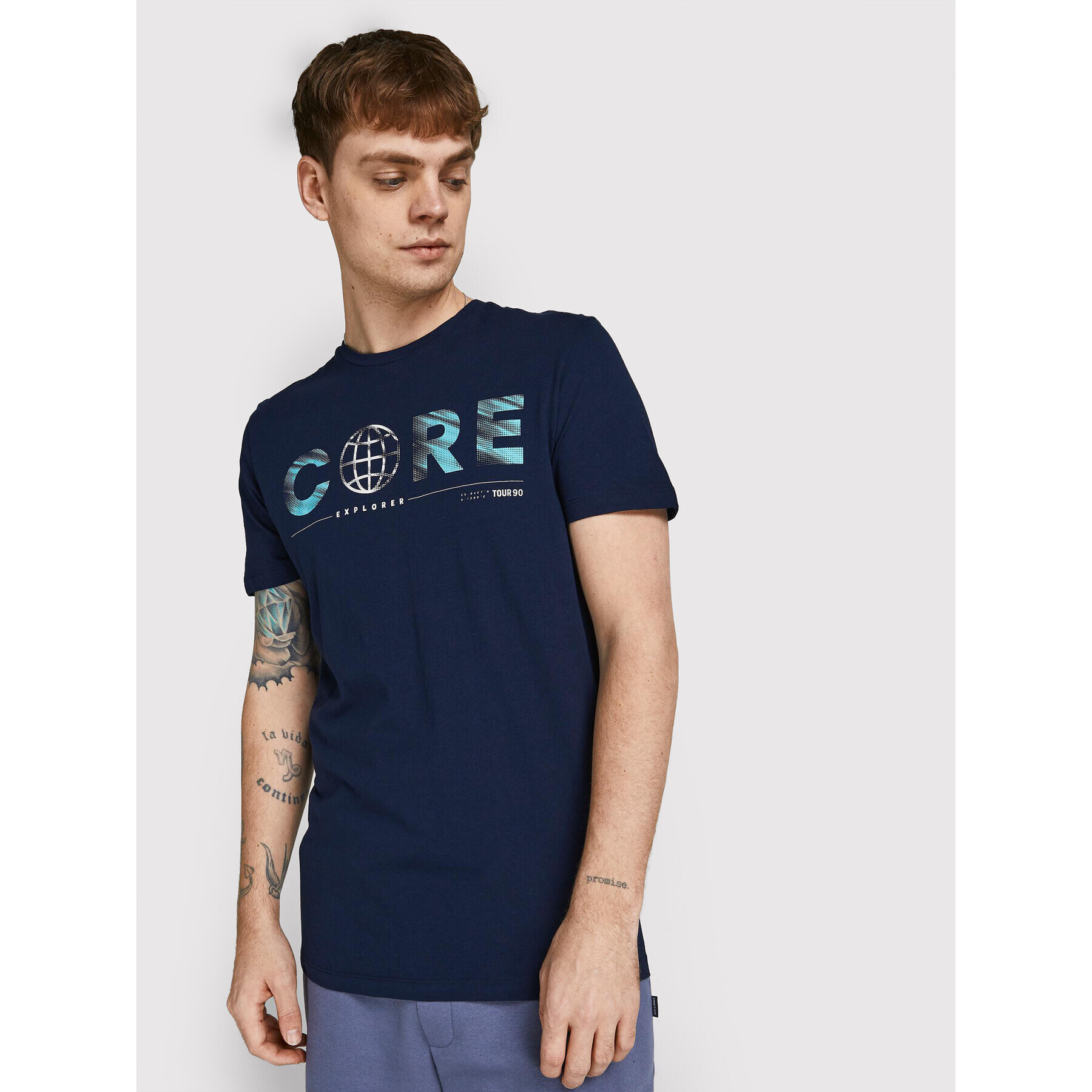 Jack&Jones Тишърт Booster 12209209 Тъмносин Regular Fit - Pepit.bg