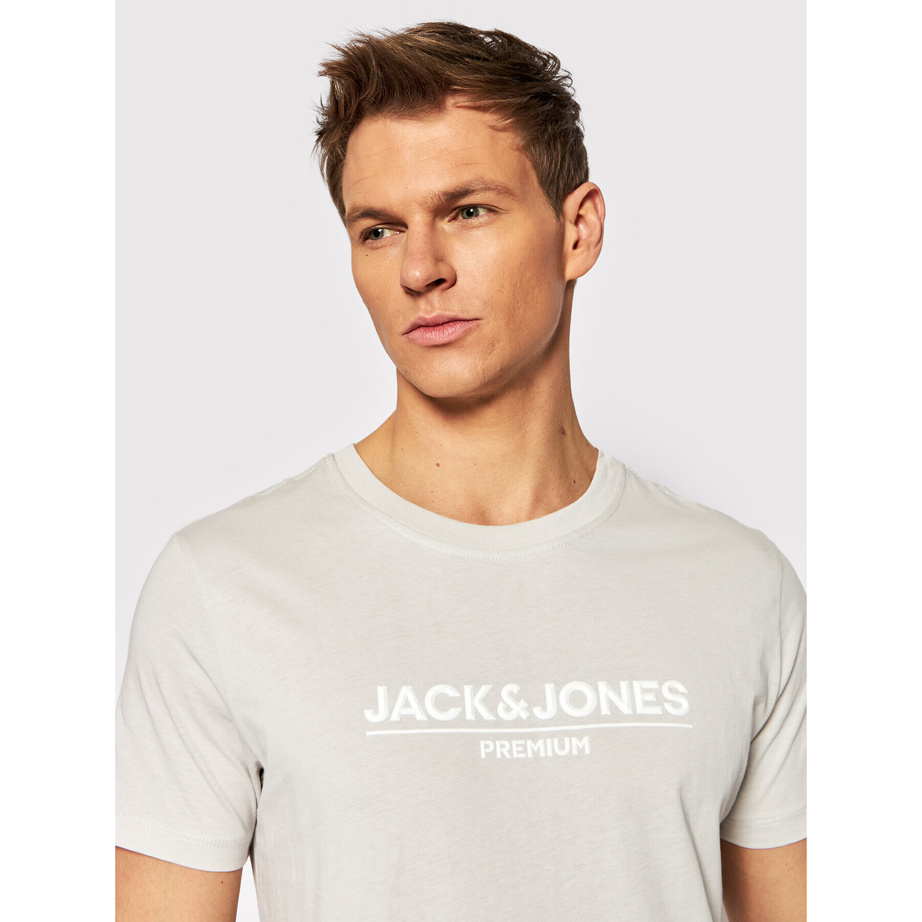 Jack&Jones PREMIUM Тишърт Branding 12205731 Сив Regular Fit - Pepit.bg