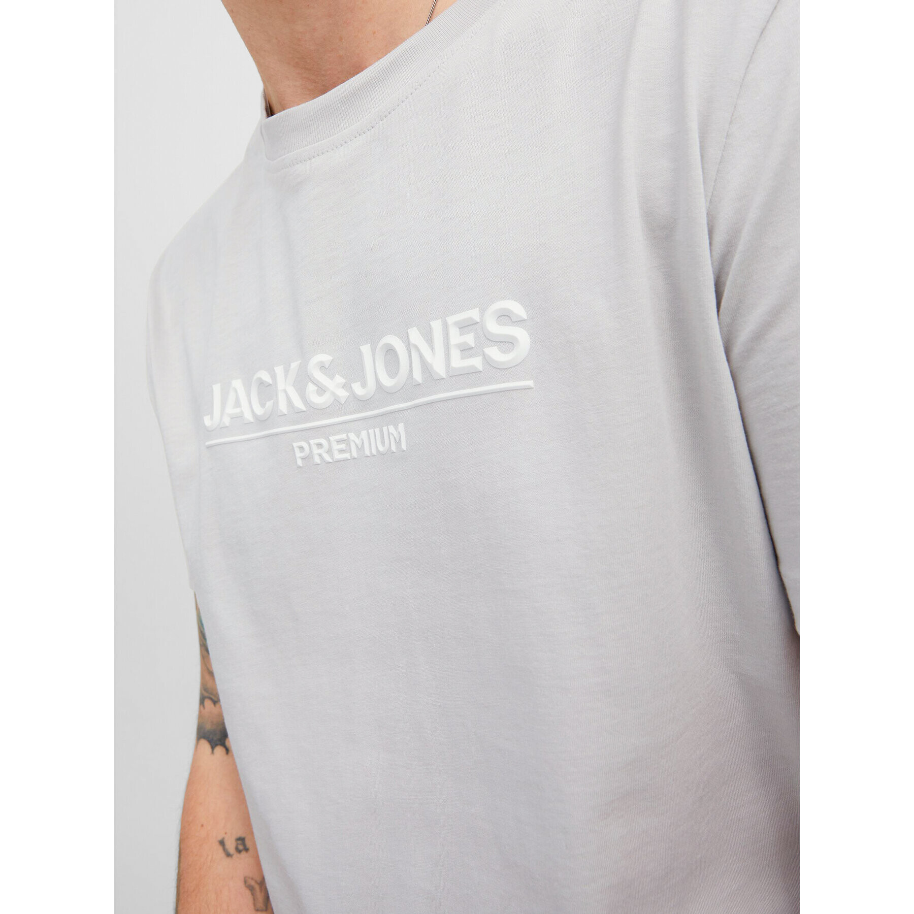 Jack&Jones PREMIUM Тишърт Branding 12205731 Сив Regular Fit - Pepit.bg