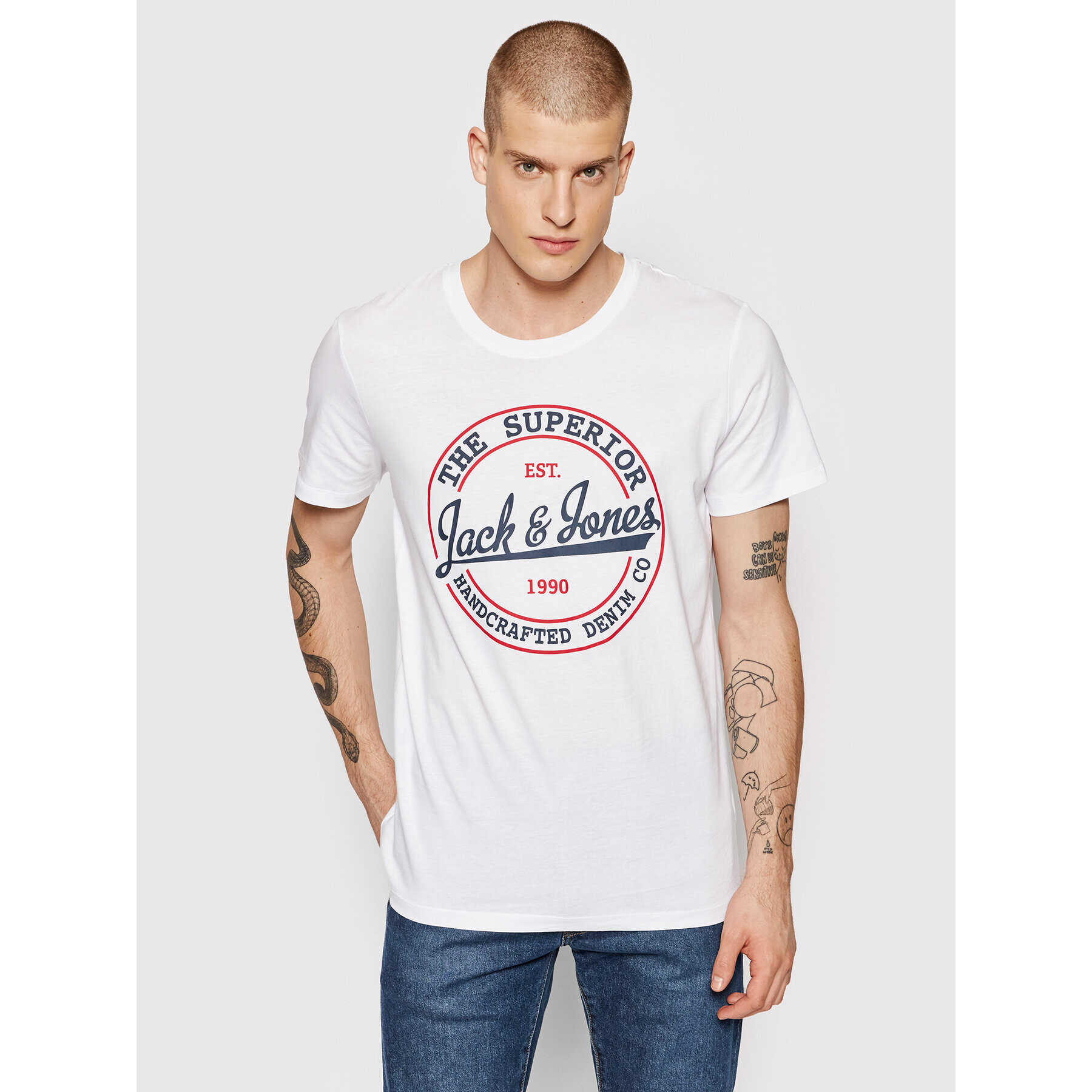 Jack&Jones Тишърт Brat 12200530 Бял Regular Fit - Pepit.bg