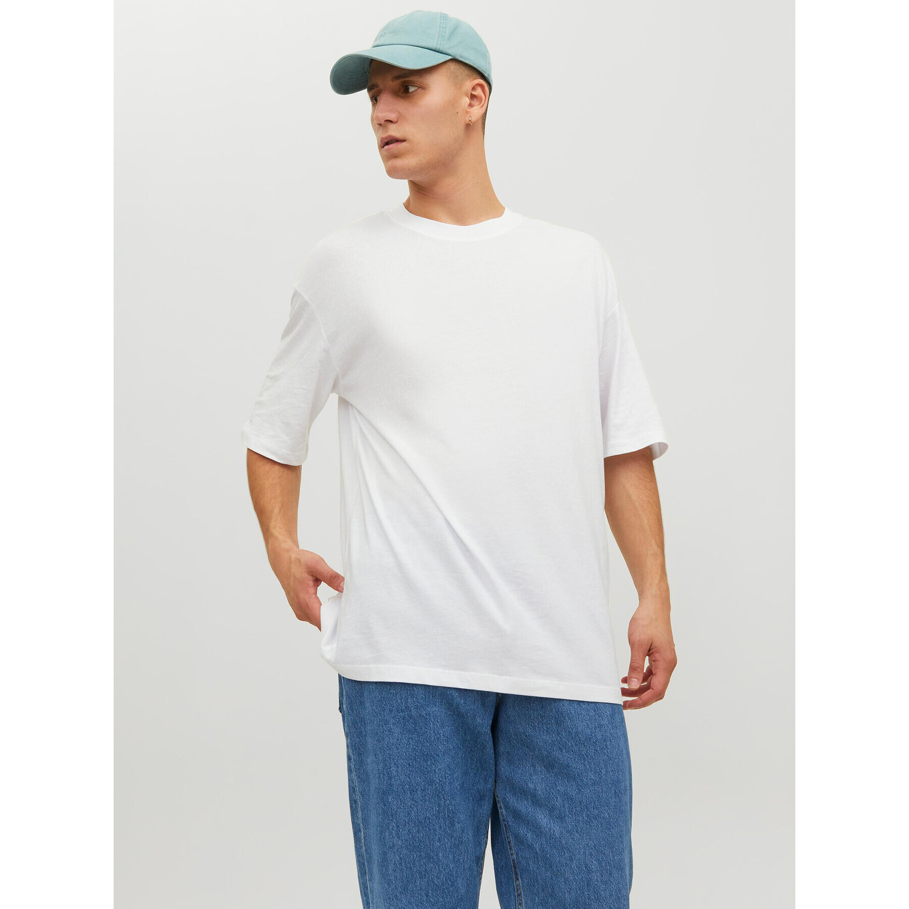 Jack&Jones Тишърт Brink 12185628 Бял Loose Fit - Pepit.bg