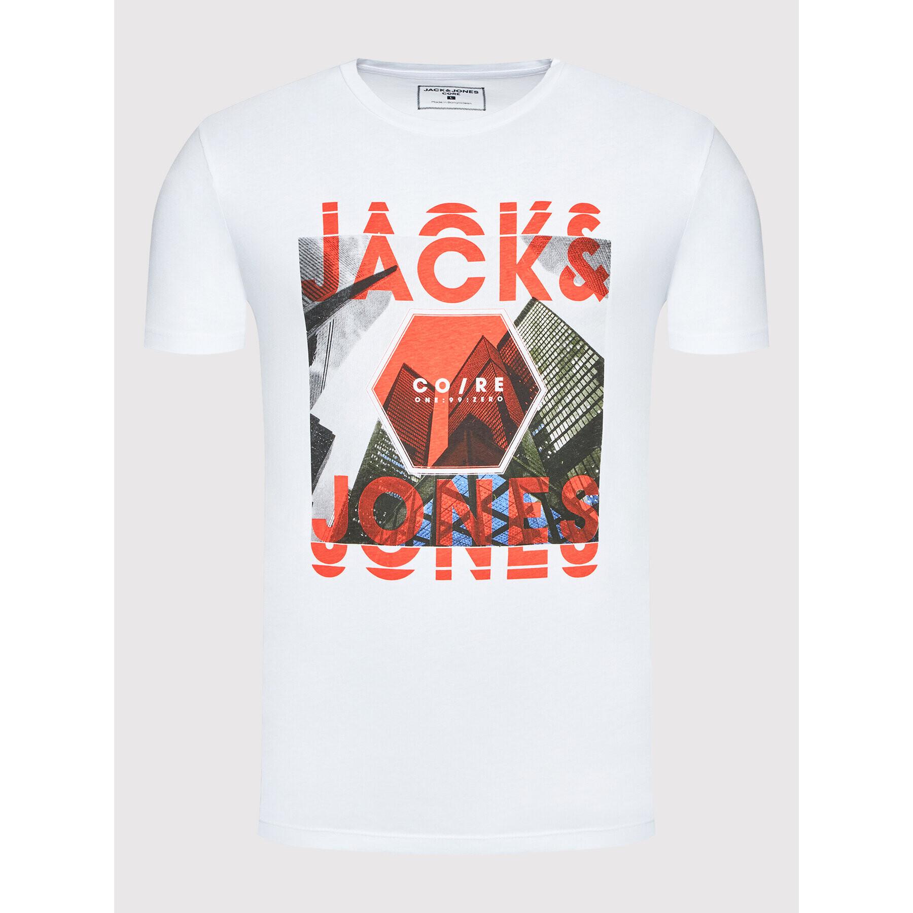 Jack&Jones Тишърт Caleb 12207495 Бял Regular Fit - Pepit.bg