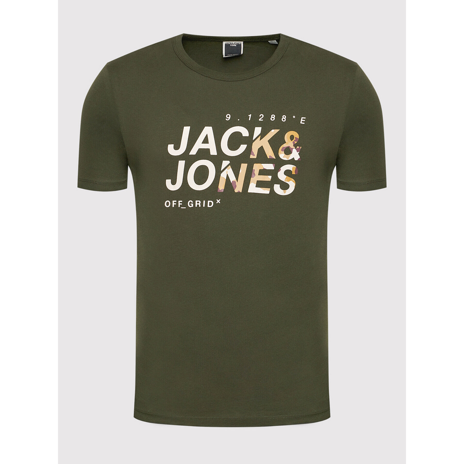 Jack&Jones Тишърт Cam 12194175 Зелен Regular Fit - Pepit.bg