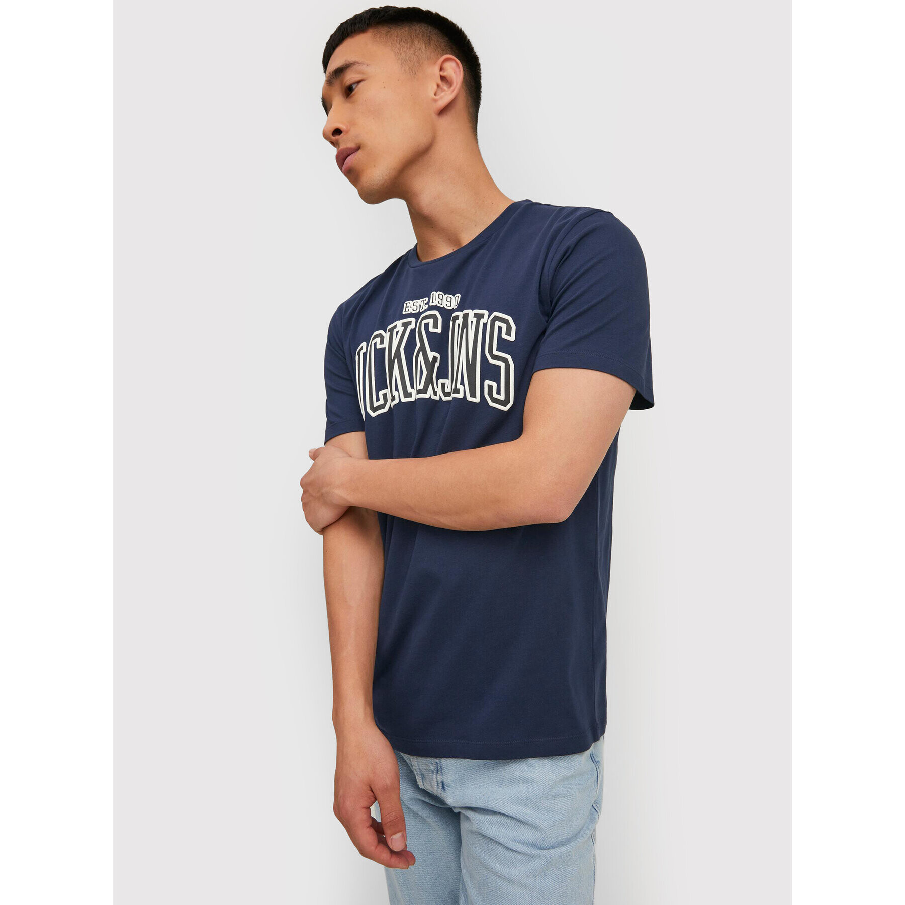 Jack&Jones Тишърт Cemb 12211364 Тъмносин Regular Fit - Pepit.bg