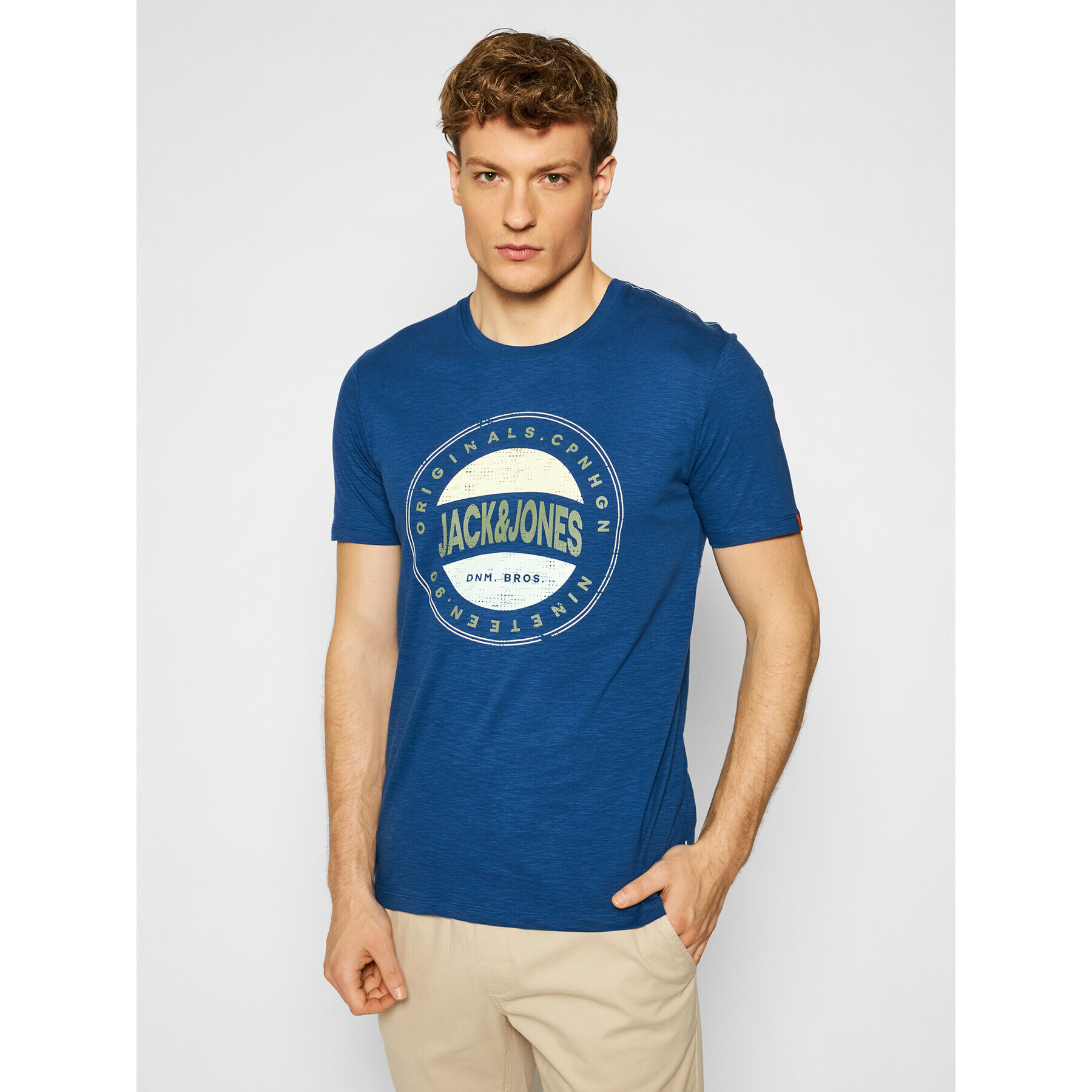 Jack&Jones Тишърт Christensen 12185392 Тъмносин Regular Fit - Pepit.bg