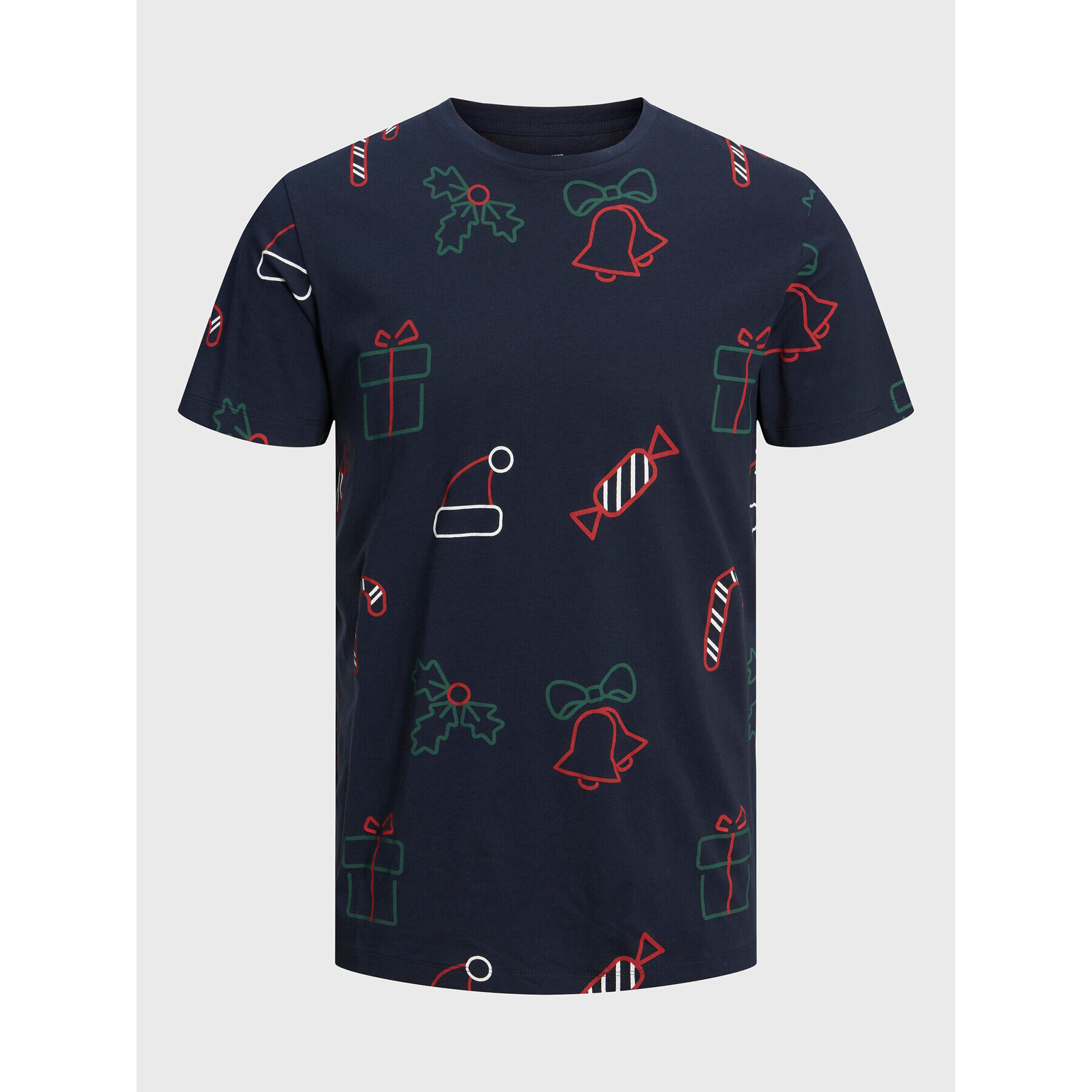 Jack&Jones Тишърт Christmas 12221442 Тъмносин Regular Fit - Pepit.bg