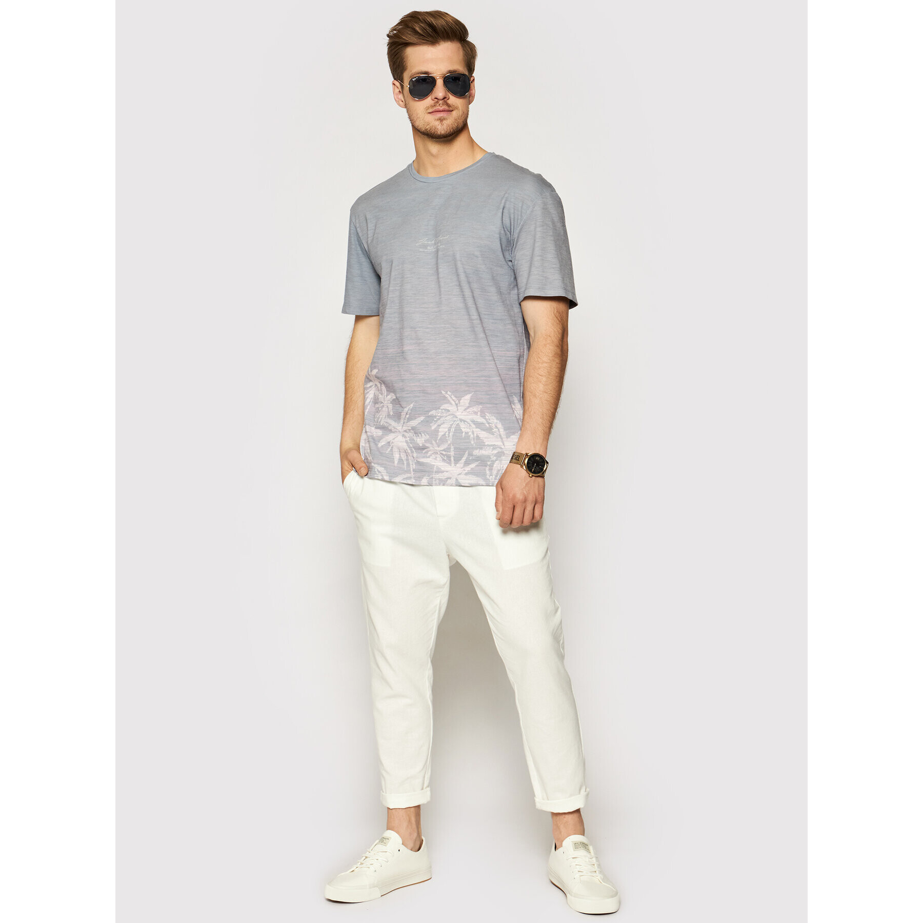 Jack&Jones Тишърт Cocosub 12188667 Сив Regular Fit - Pepit.bg