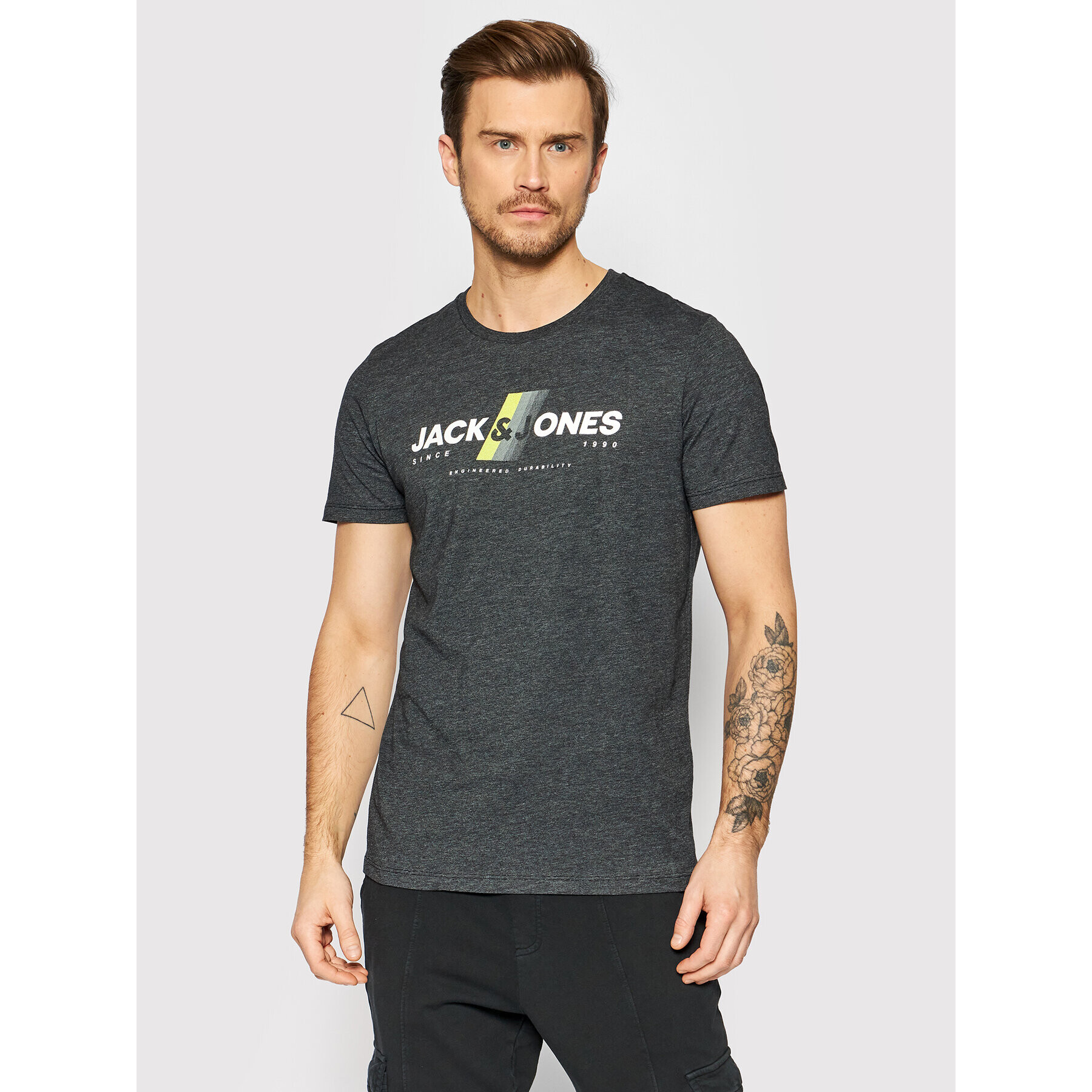 Jack&Jones Тишърт Connor 12205428 Сив Regular Fit - Pepit.bg