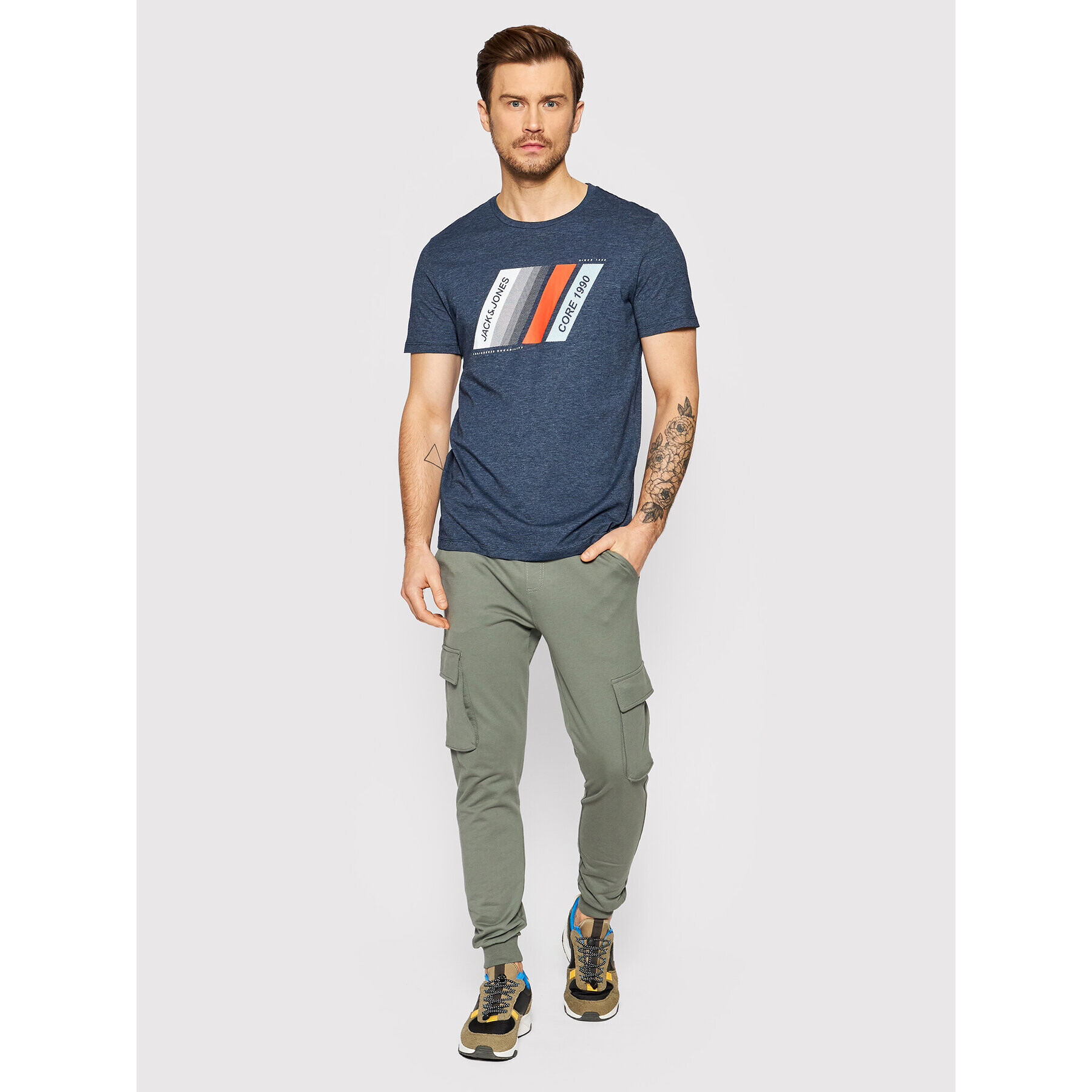 Jack&Jones Тишърт Connor 12205428 Тъмносин Regular Fit - Pepit.bg